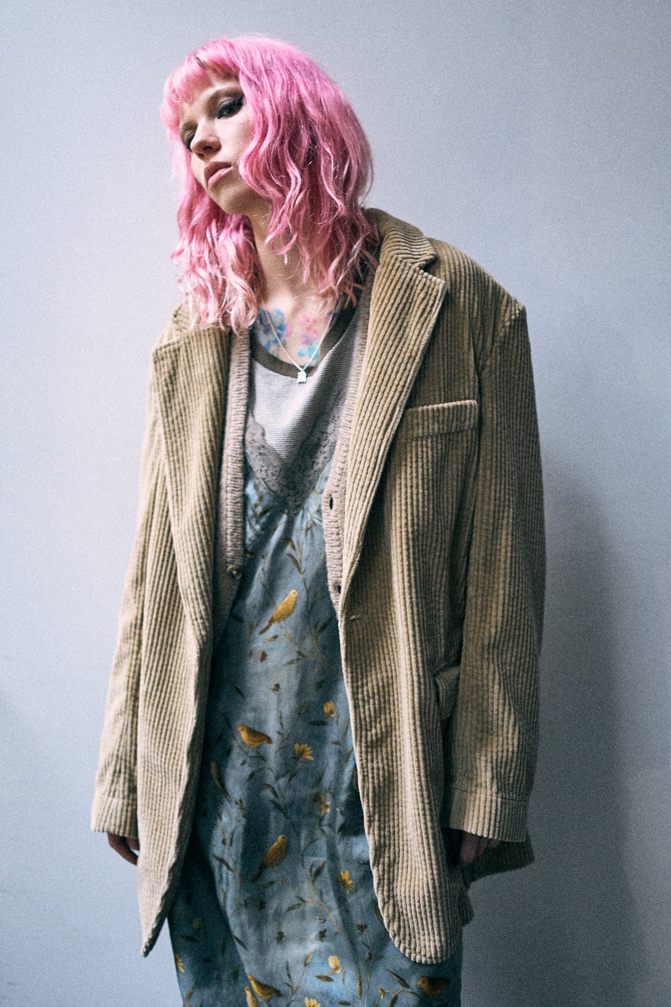 Oversized Ragged Blazer - Light Khaki - R13