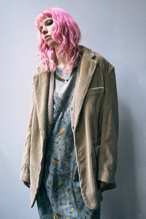 Oversized Ragged Blazer - Light Khaki - R13