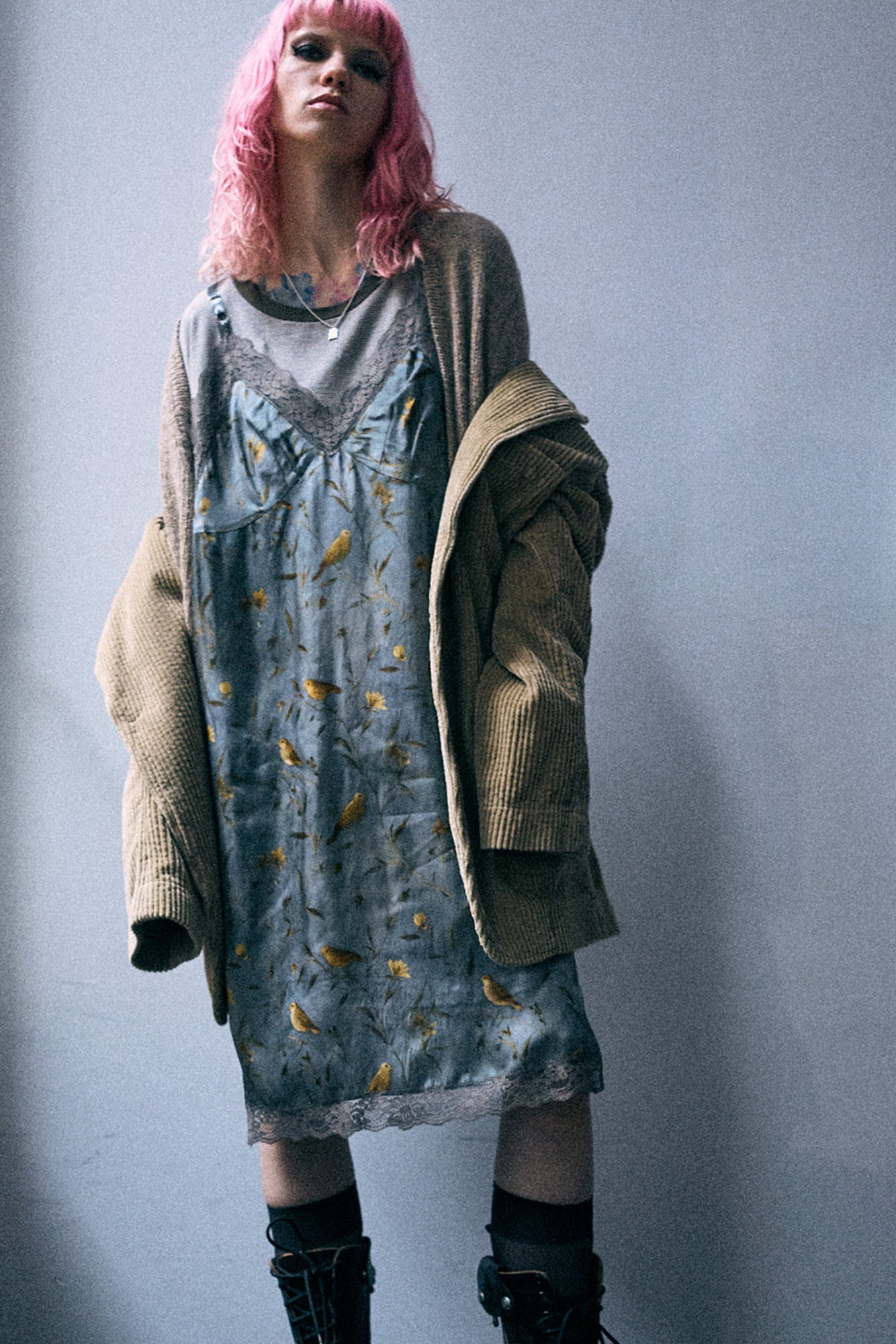 Oversized Ragged Blazer - Light Khaki - R13