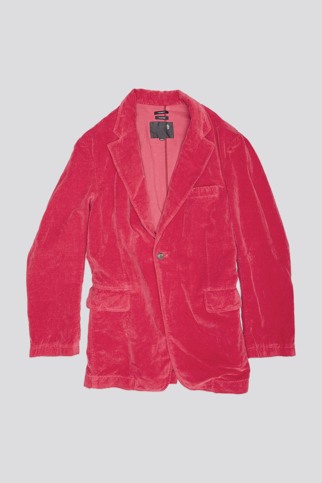 Oversized Ragged Blazer - Raspberry Velvet - R13