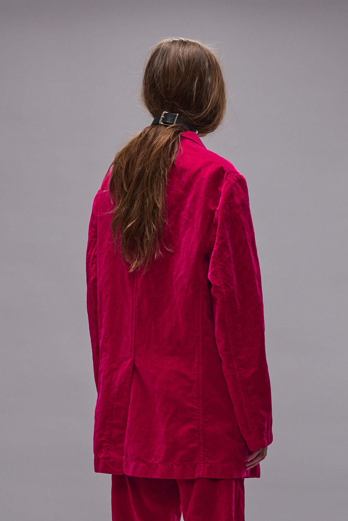 Oversized Ragged Blazer - Raspberry Velvet - R13
