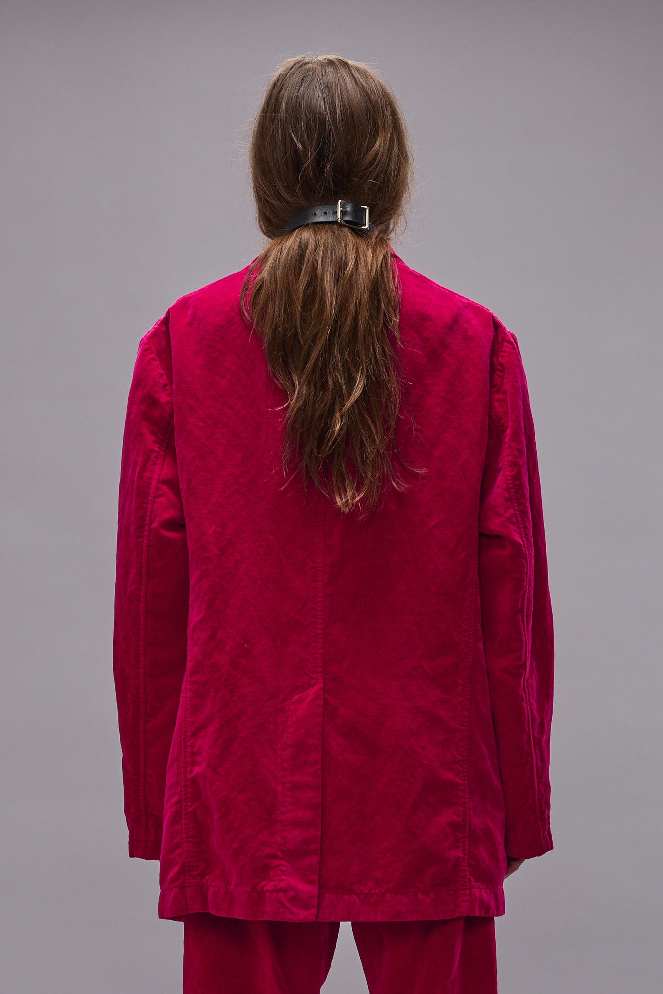 Oversized Ragged Blazer - Raspberry Velvet - R13