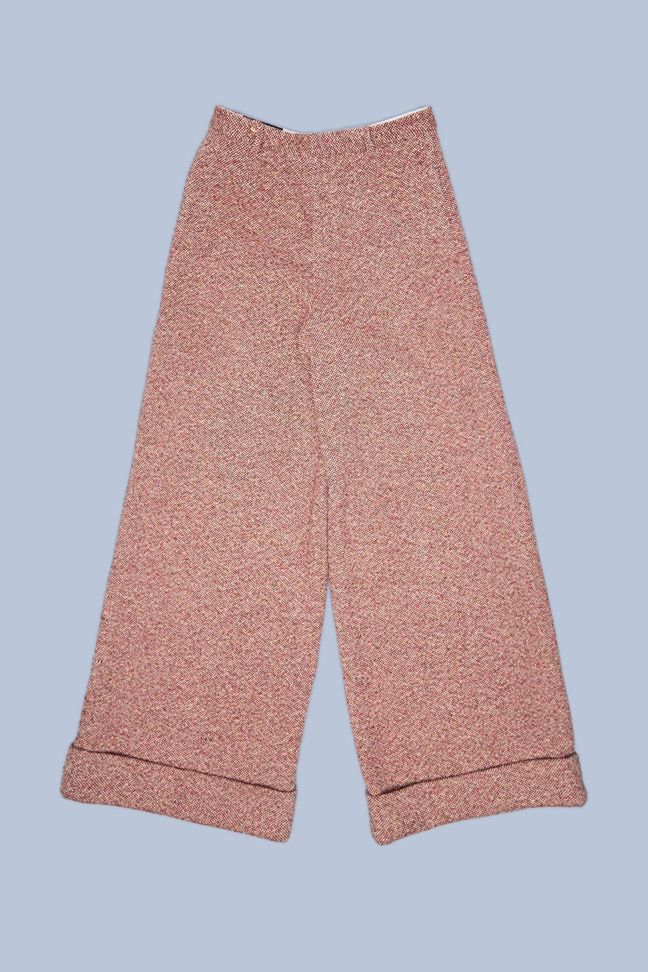 OVERSIZED SLOUCHY TROUSER - RED / CREAM - R13