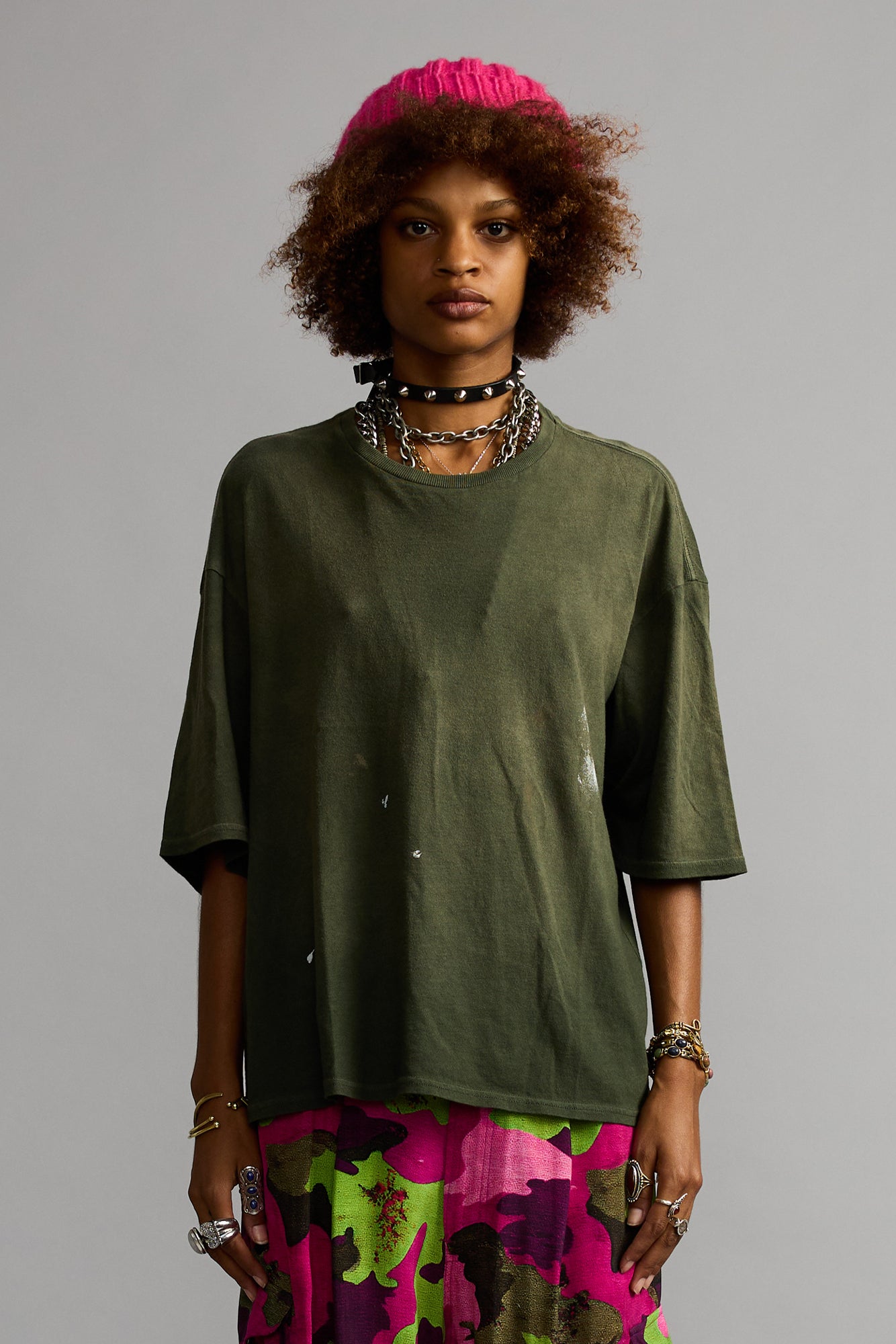 Oversized T - Washed Olive Green - R13