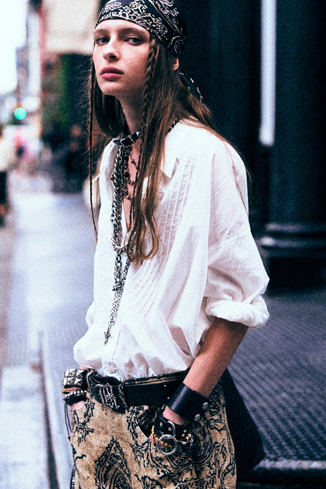 PINTUCK DROP NECK SHIRT - WHITE - R13