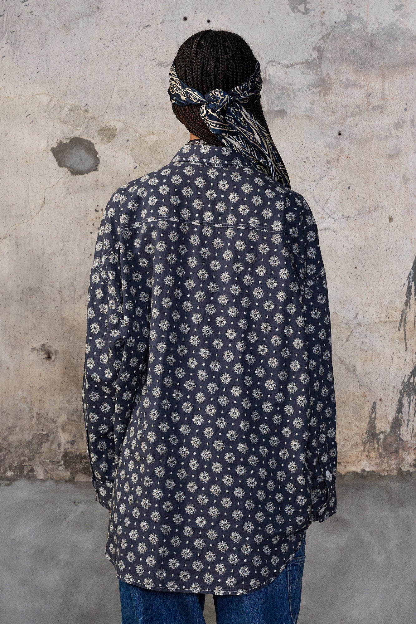 PINTUCK DROPNECK SHIRT - AIRY INDIGO BLOSSOM - R13