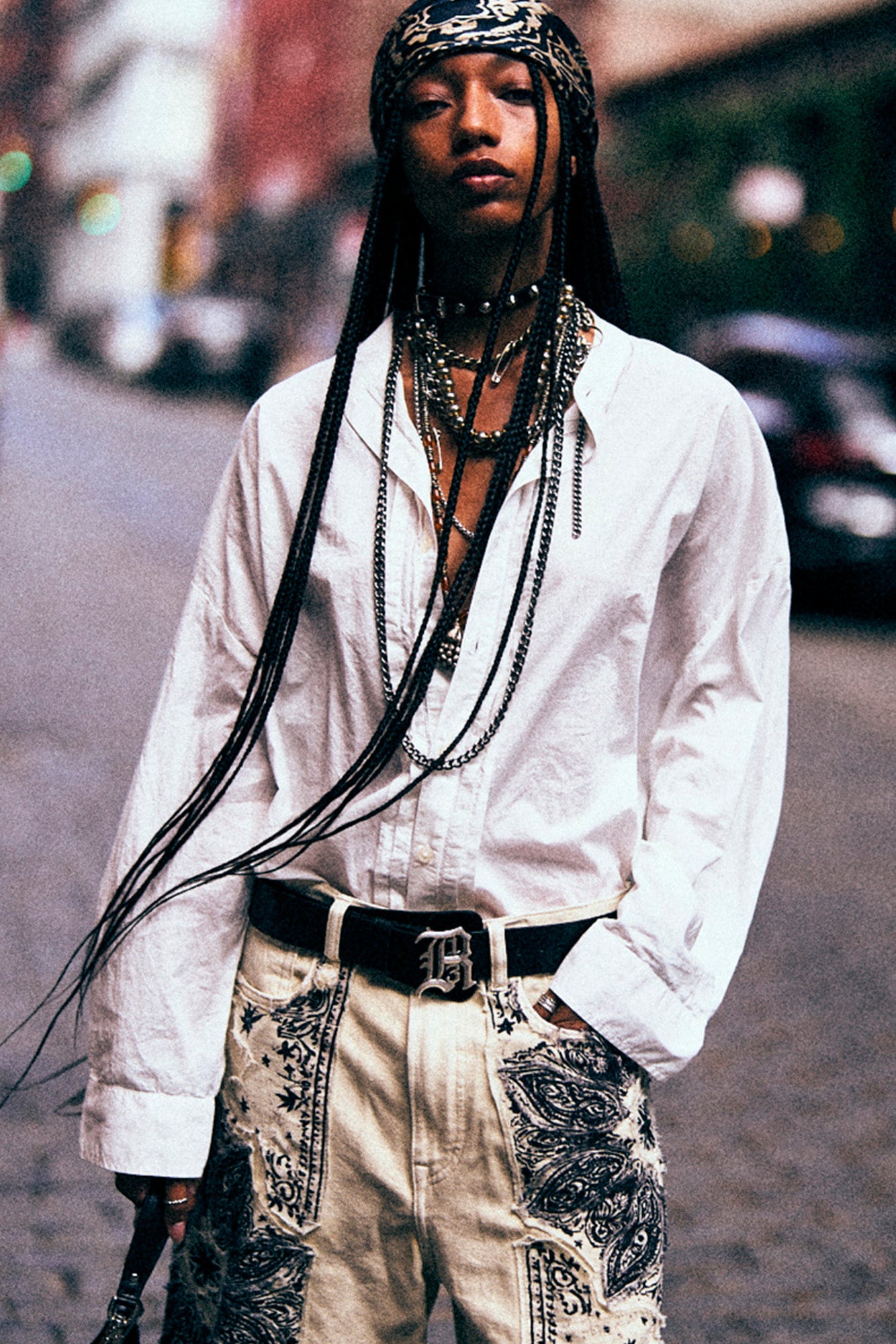 PLEATED FRONT SHIRT - WHITE - R13