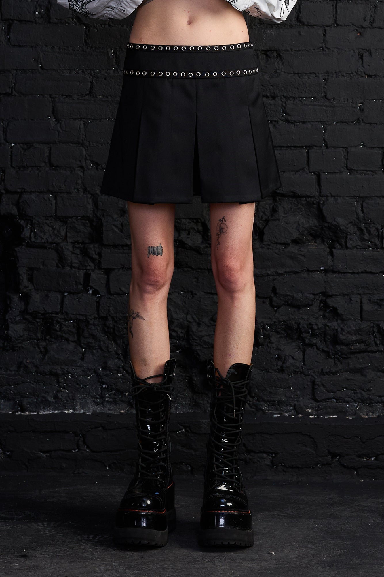 Pleated Mini Skort - Black - R13
