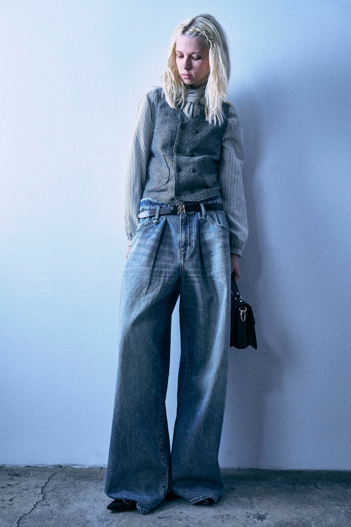 Pleated Waistband Jean - Rivington Blue - R13