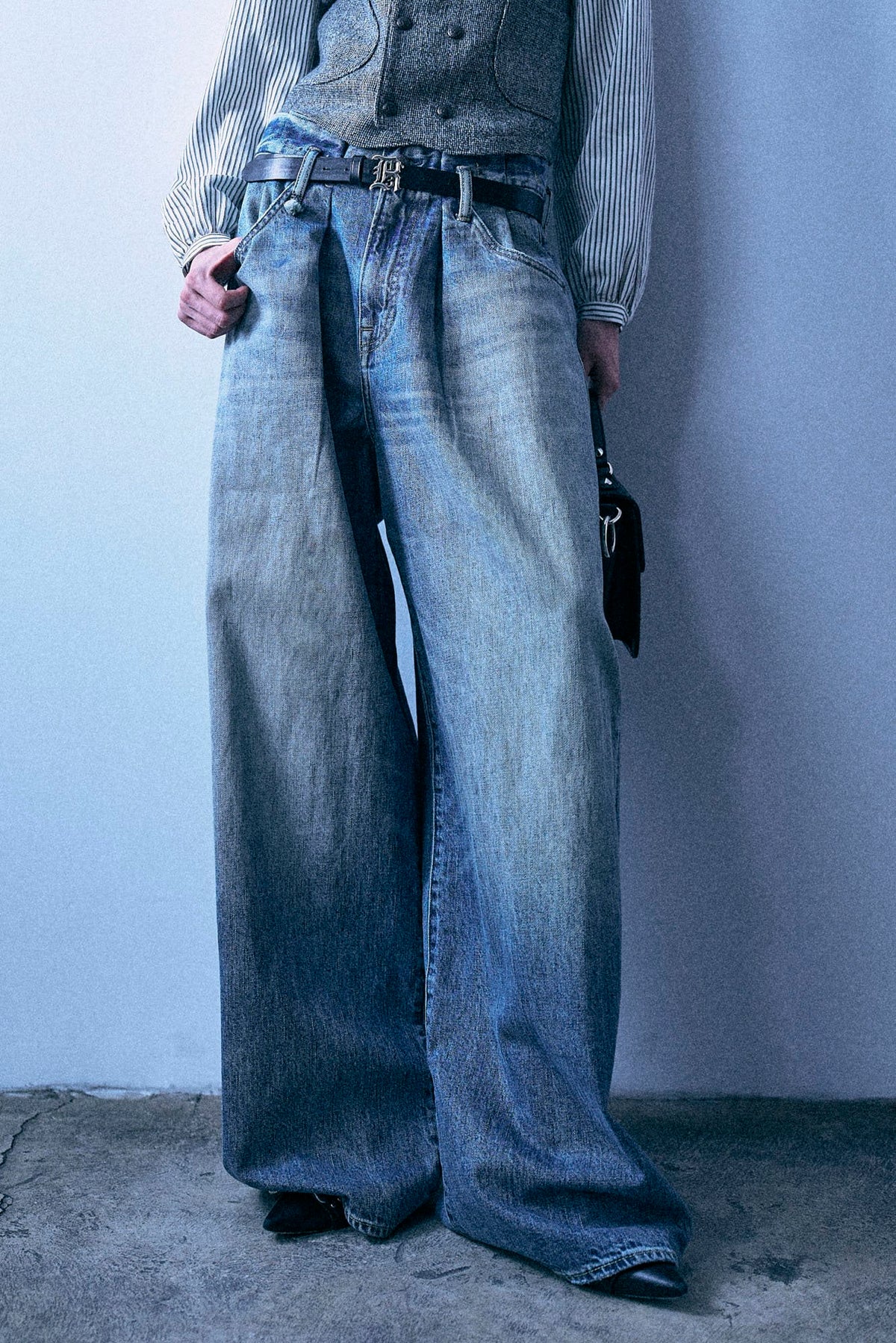 Pleated Waistband Jean - Rivington Blue - R13
