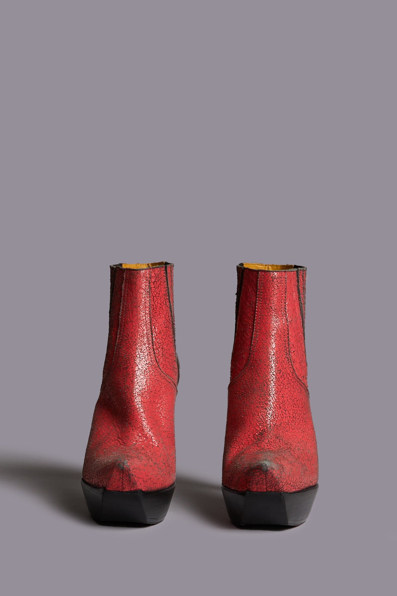 Pointy Toe Platform Heel - Red Leather - R13