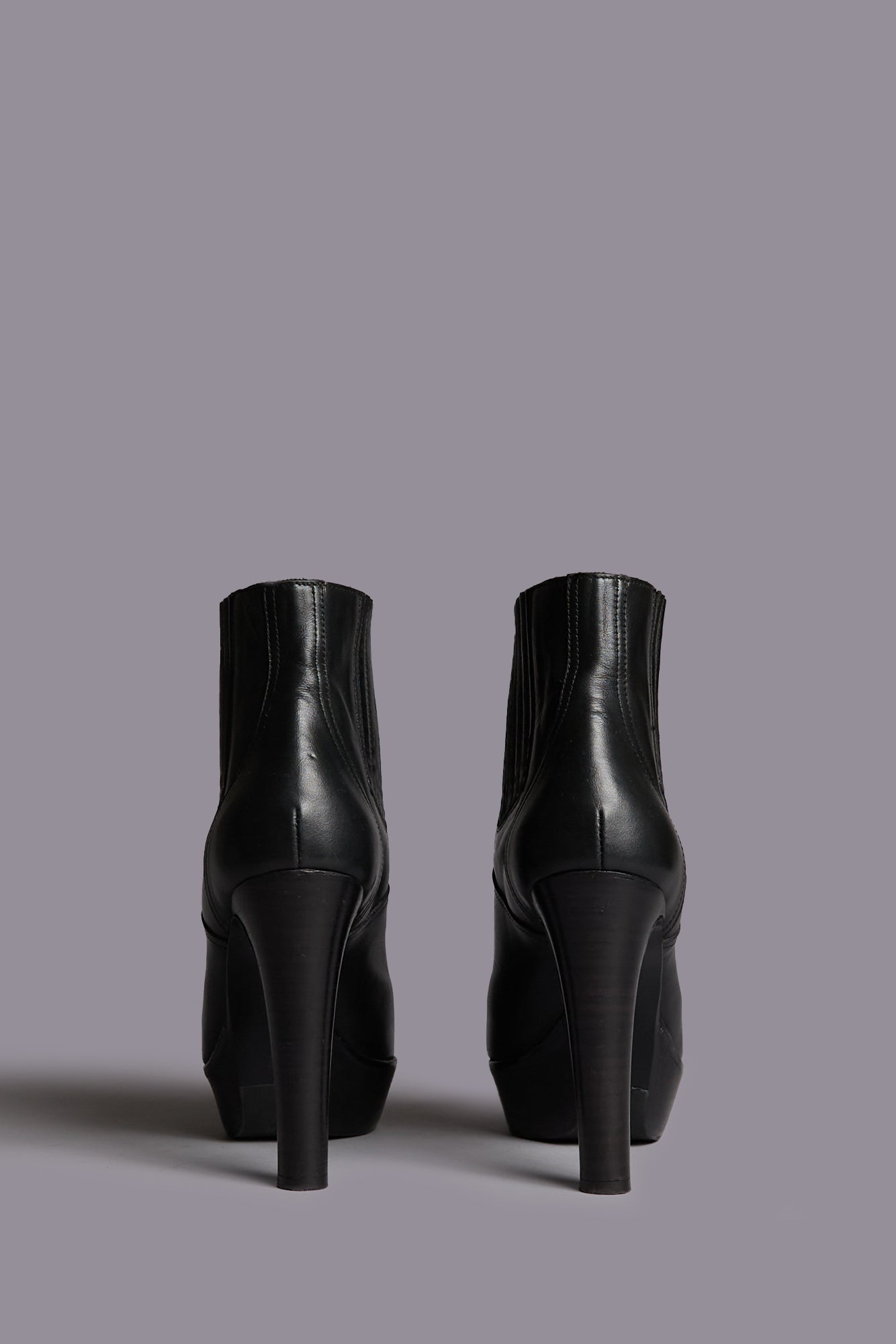 POINTY TOE PLATFORM HEELED BOOT - BLACK - R13