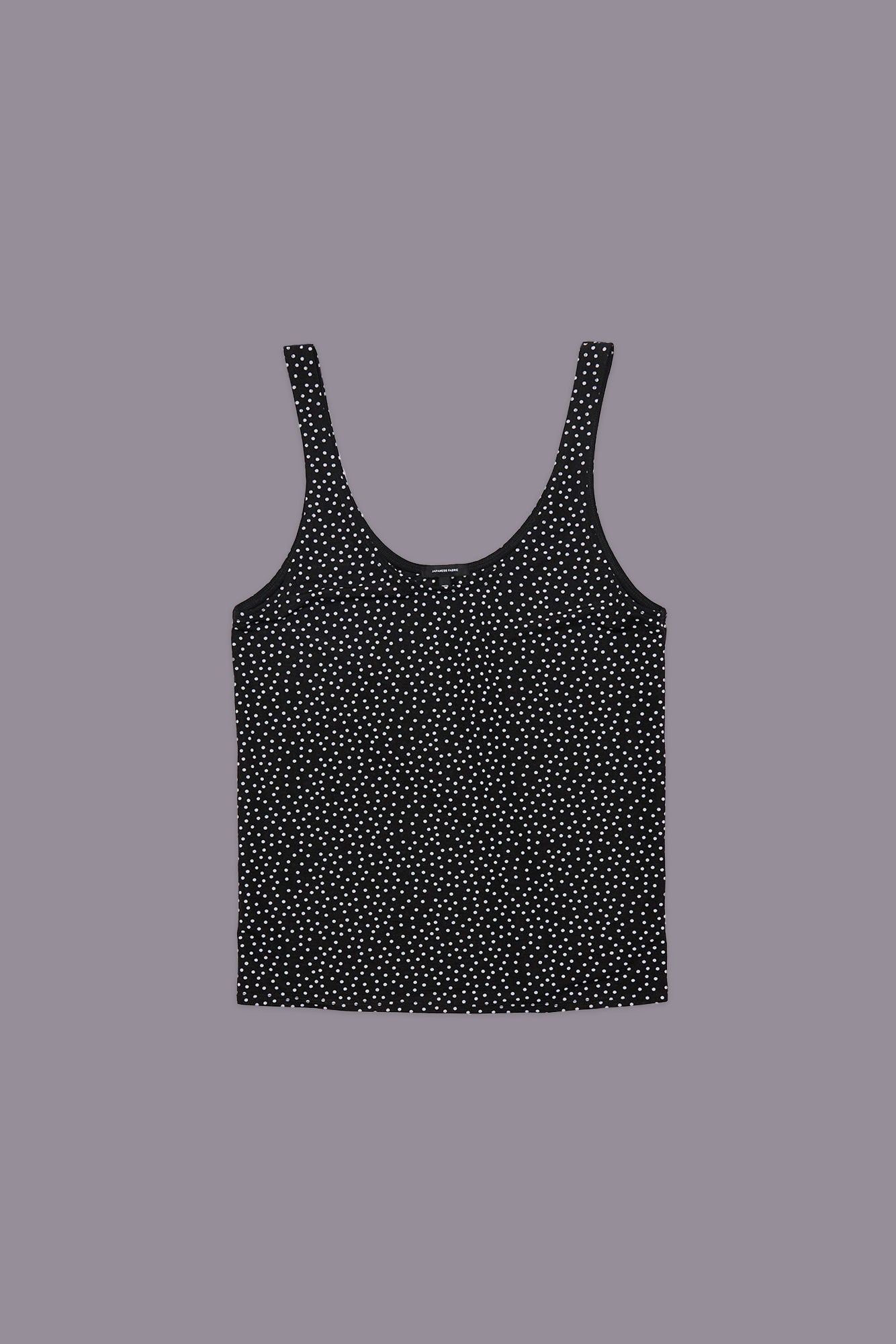 POLKADOT CAMI TEE - ECRU MINI POLKADOT ON BLACK - R13