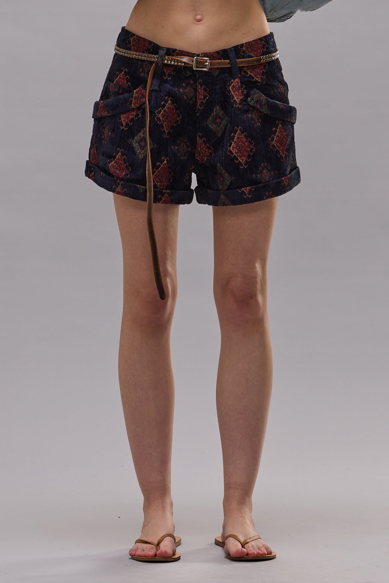 POUCH POCKET SHORT - NAVY BLUE JACQUARD - R13