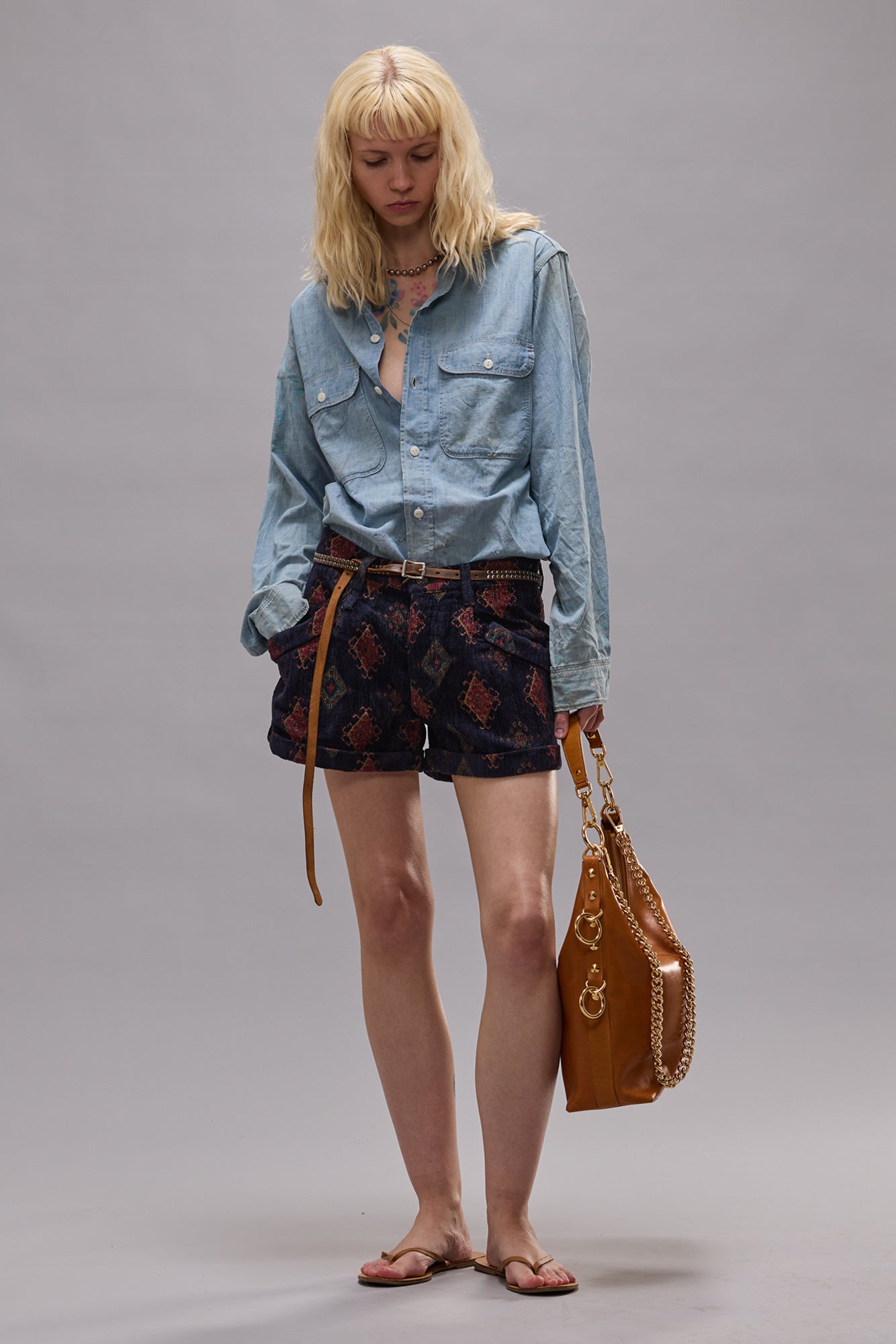 POUCH POCKET SHORT - NAVY BLUE JACQUARD - R13