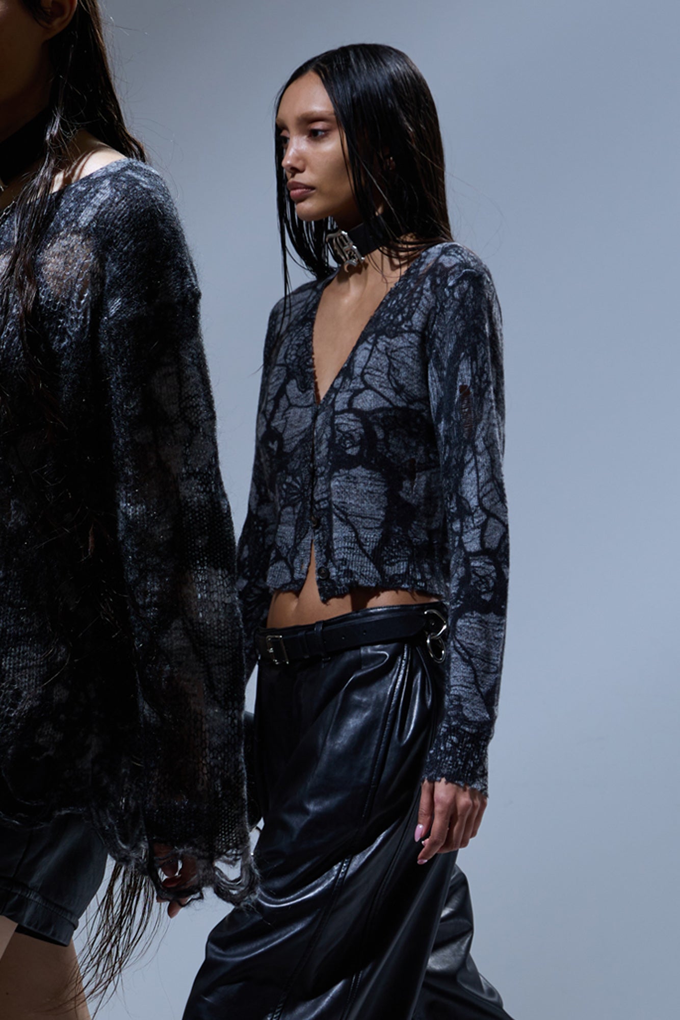 PRINTED BABY CARDIGAN - BLACK LACE