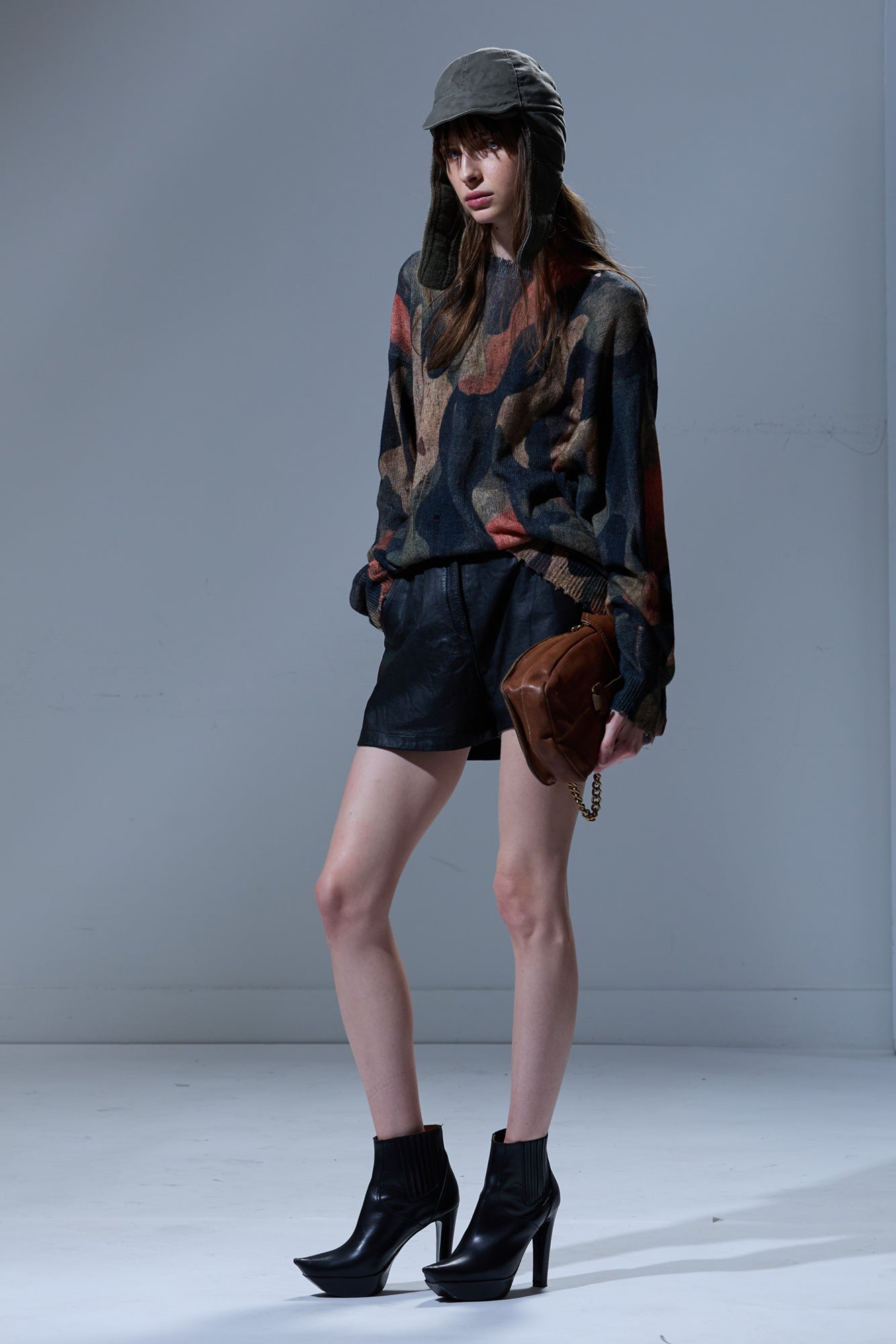 PRINTED BOYFRIEND SWEATER - DARK CAMO GREEN - R13