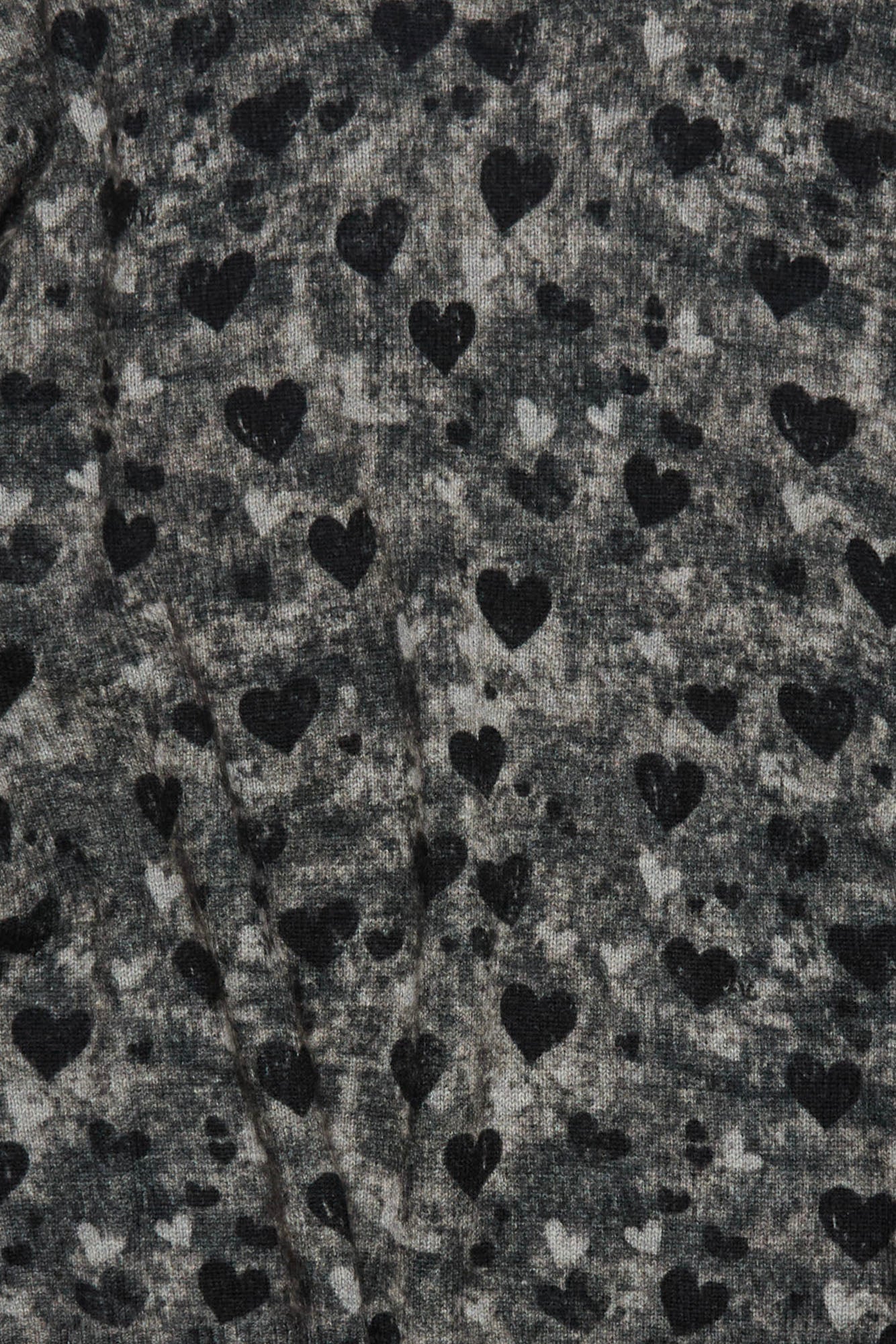 PRINTED BOYFRIEND SWEATER - HEATHER GREY HEARTS - R13