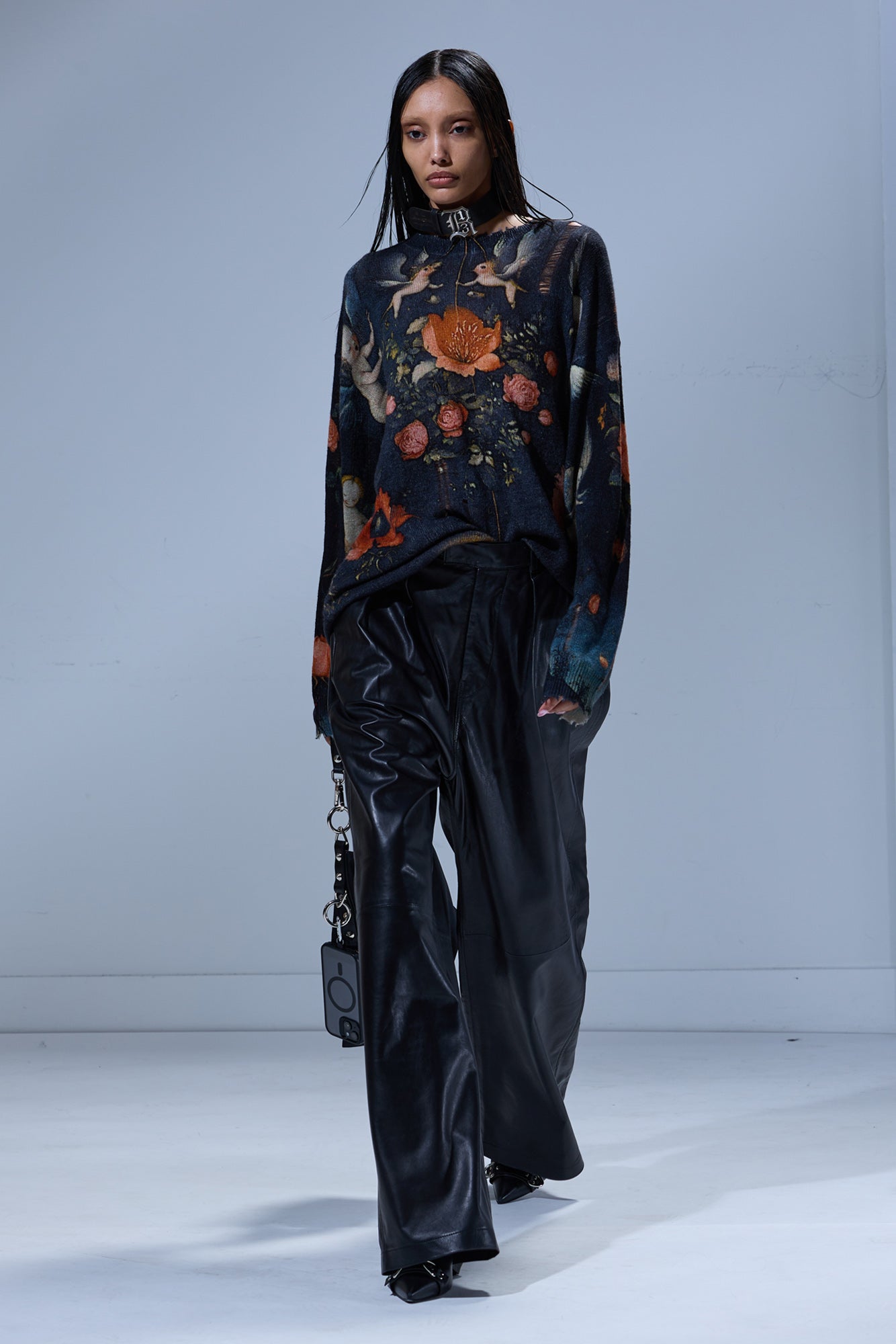 PRINTED BOYFRIEND SWEATER - MULTICOLOR BLACK - R13
