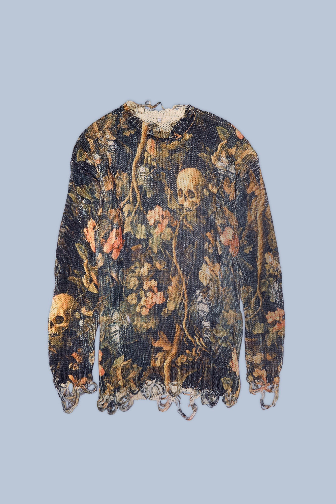 PRINTED BOYFRIEND SWEATER - SKULL CAMO GREEN - R13