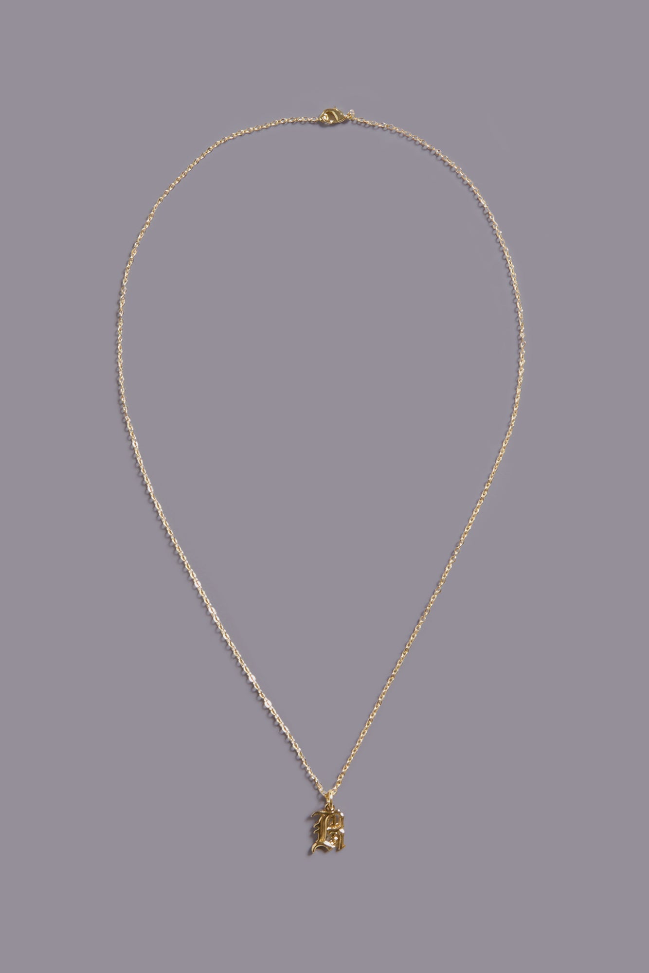 R13 CHAIN NECKLACE WITH PENDANT - SHINY GOLD - R13