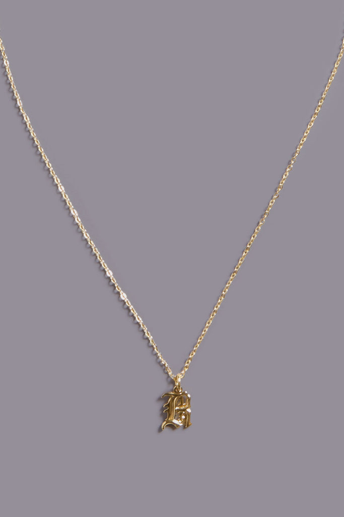 R13 CHAIN NECKLACE WITH PENDANT - SHINY GOLD