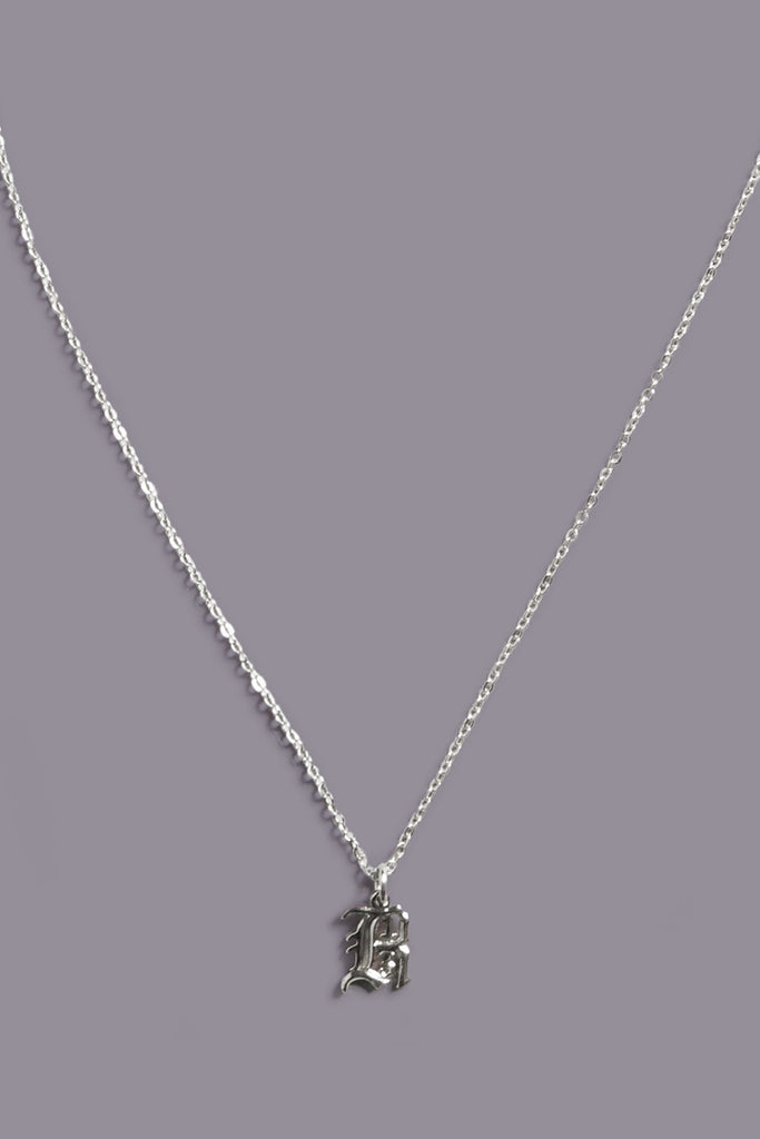 R13 CHAIN NECKLACE WITH PENDANT - SHINY SILVER