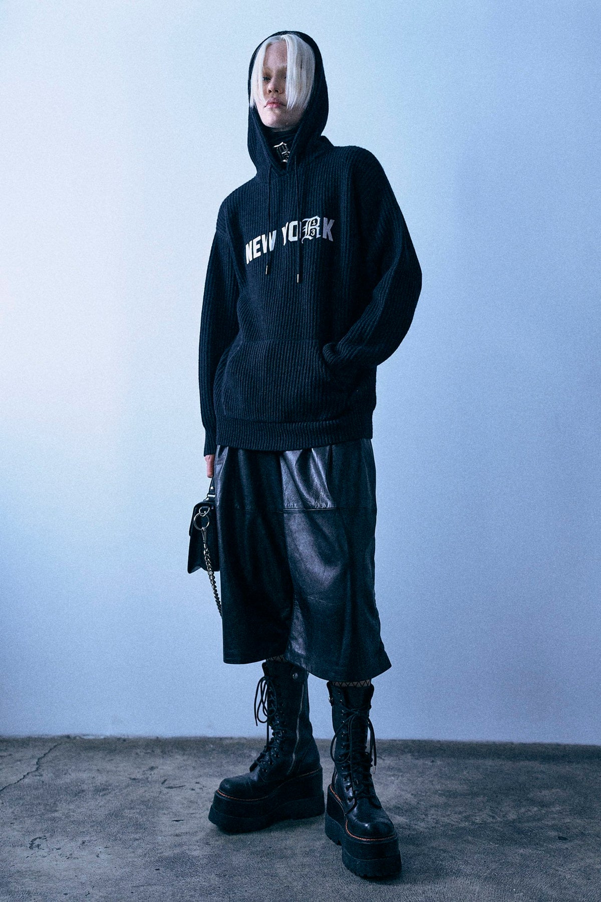 R13 New York Oversized Hoodie Sweater - Black - R13
