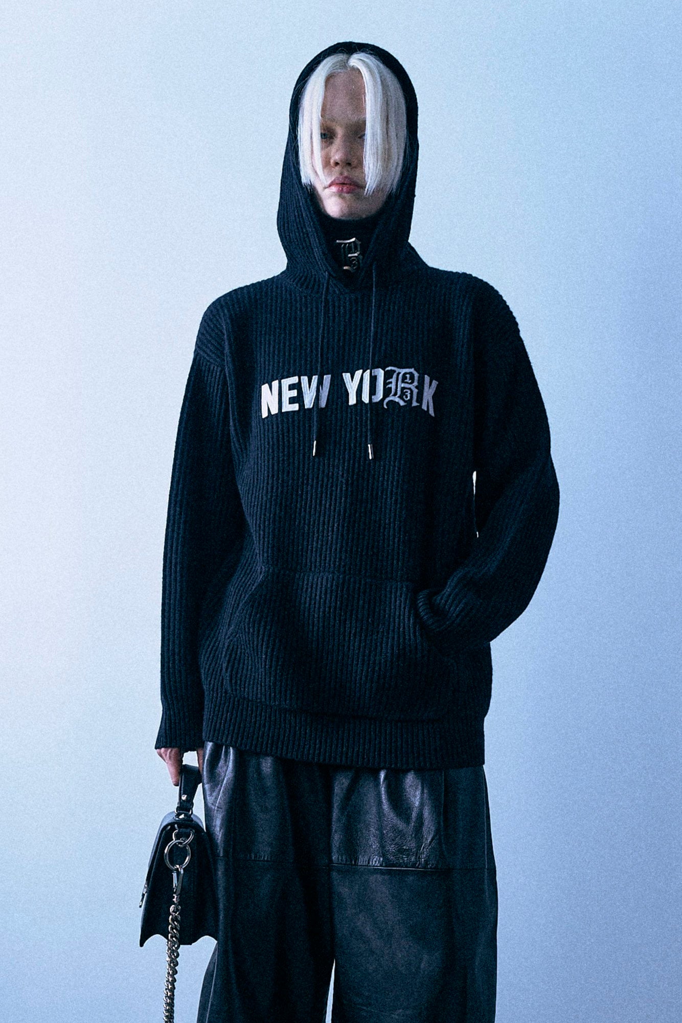 R13 New York Oversized Hoodie Sweater - Black