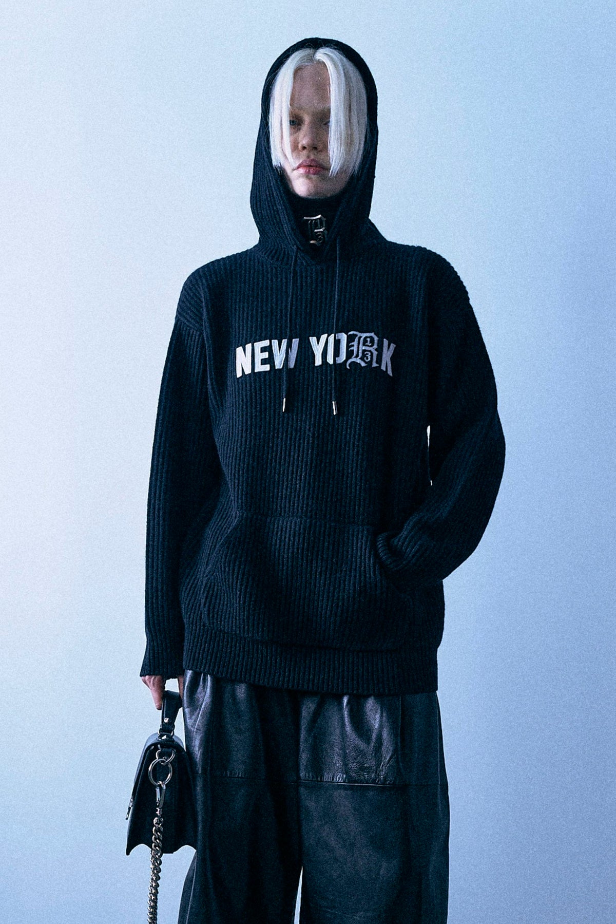 R13 New York Oversized Hoodie Sweater - Black - R13