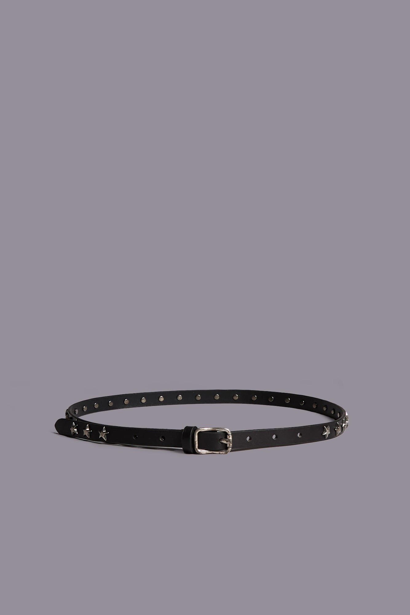 R13 Slim Belt With Stars - Black