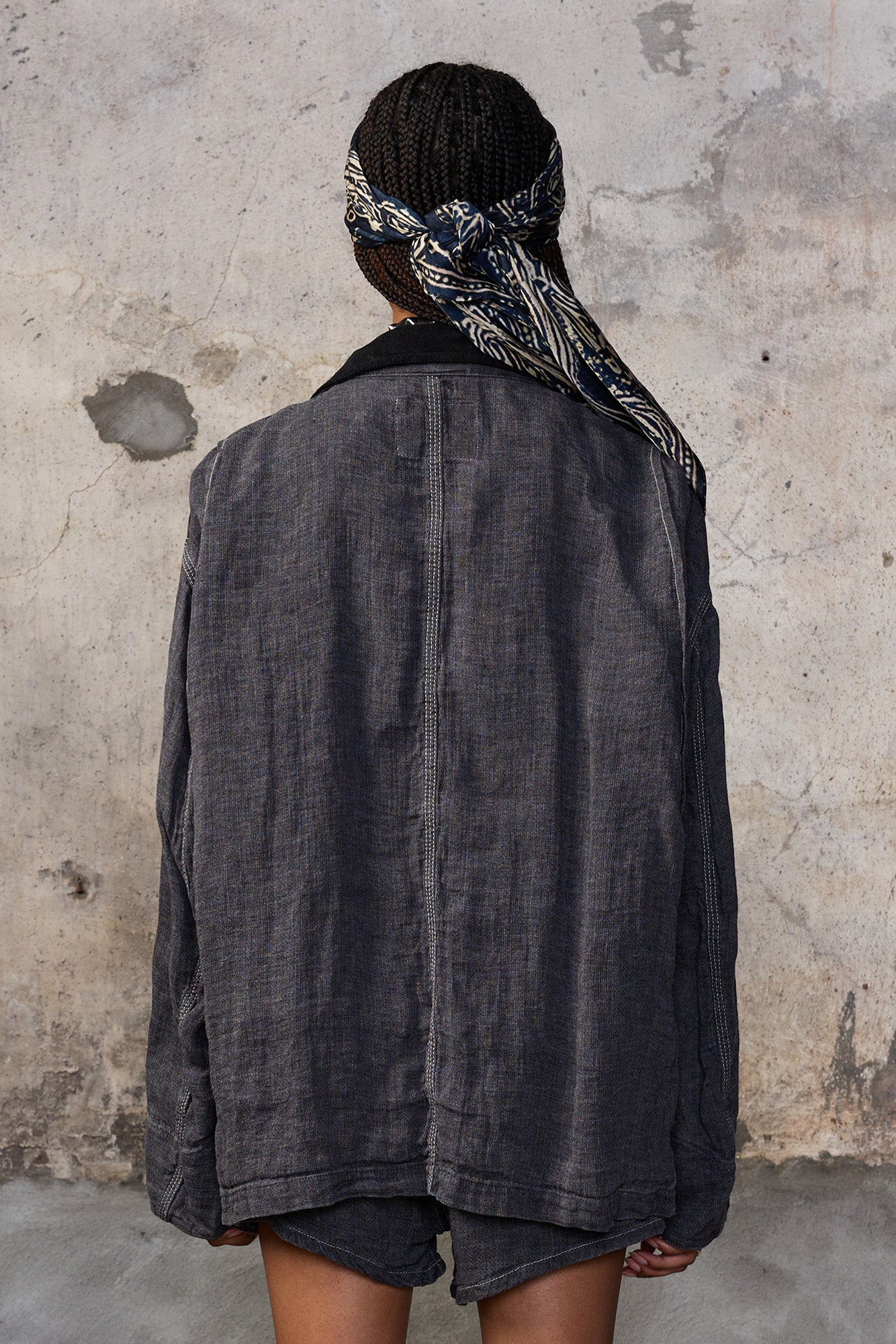 RELAXED CHORE JACKET - CHARCOAL GREY LINEN - R13