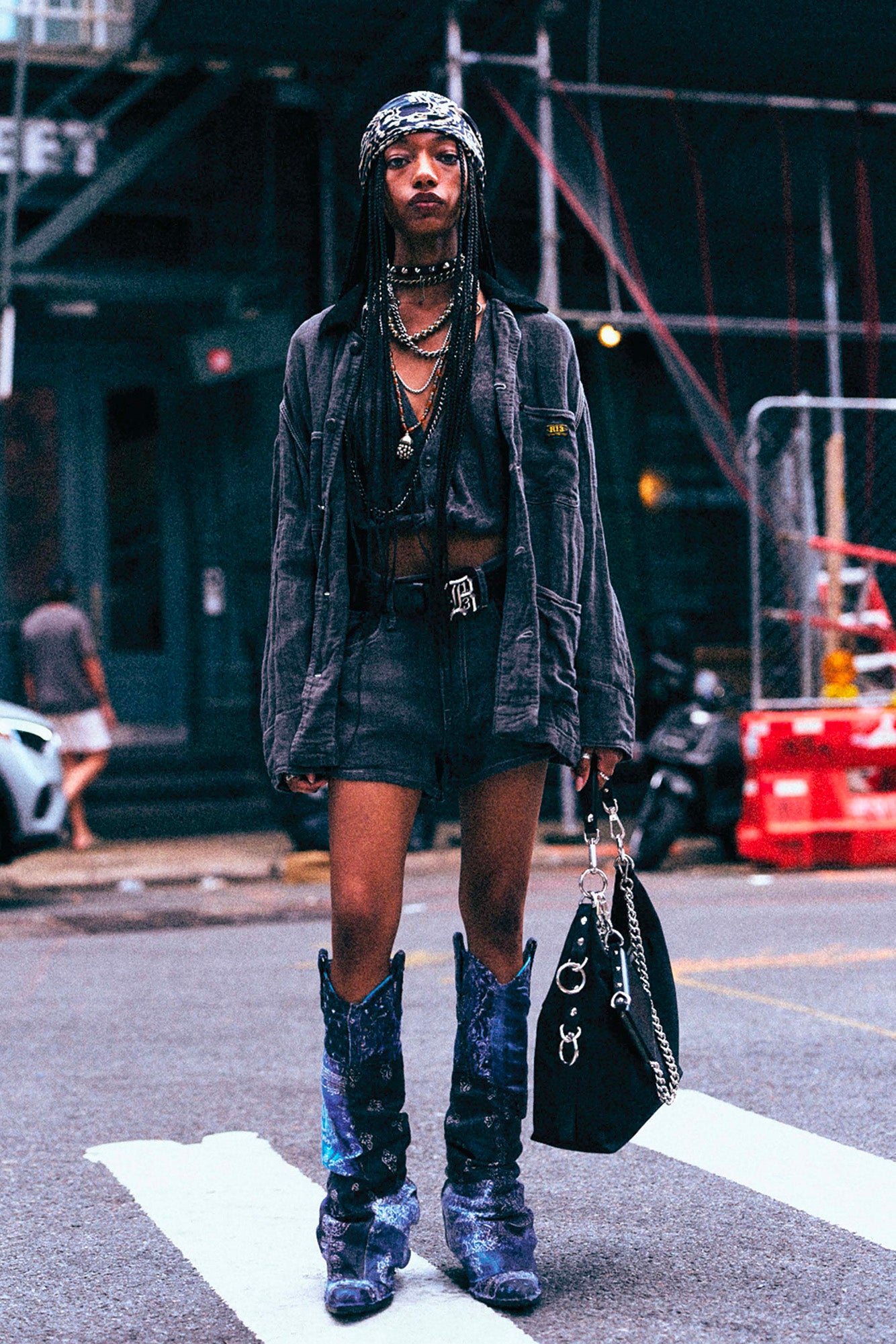 RELAXED CHORE JACKET - CHARCOAL GREY LINEN - R13