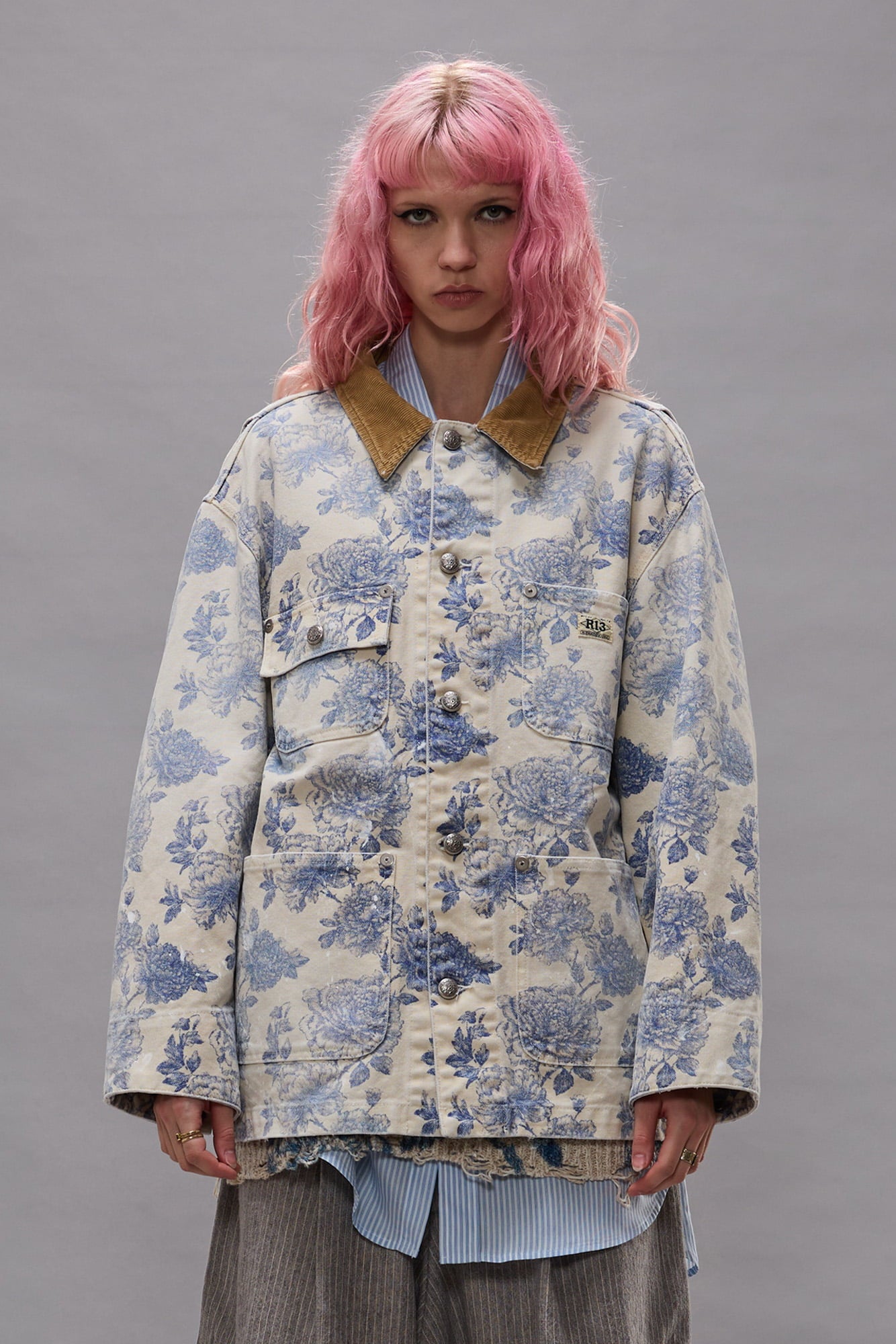 Relaxed Chore Jacket - Dust Bloom Indigo - R13