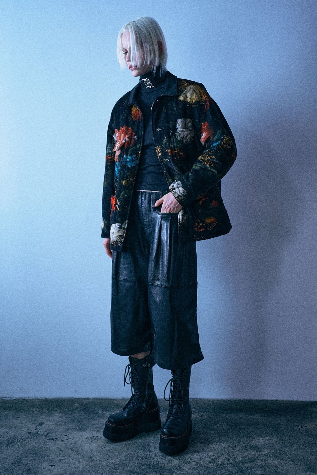 Relaxed Chore Jacket - Floral Butterfly On Black - R13