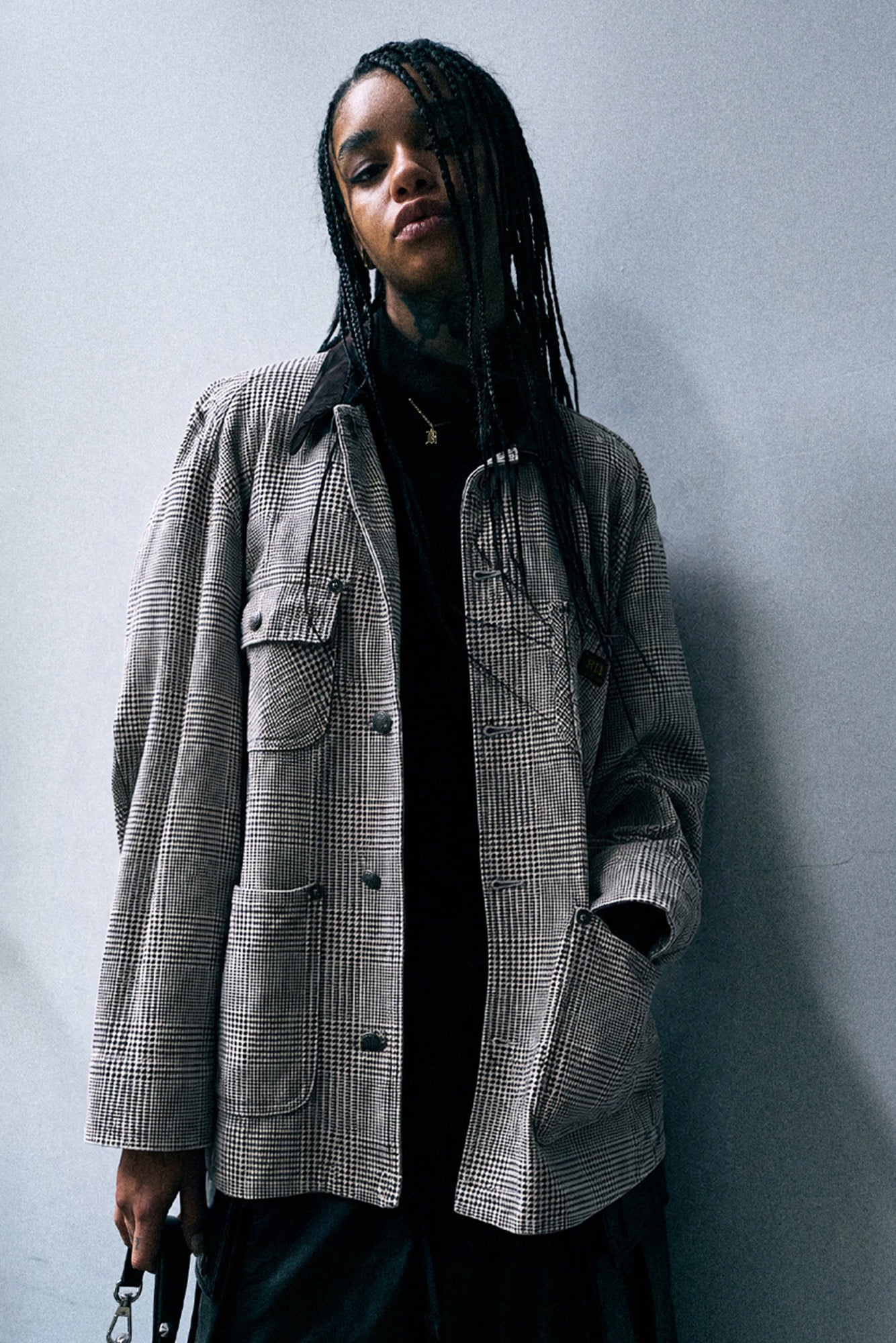 Relaxed Chore Jacket - Prince Of Wales Grey Check - R13