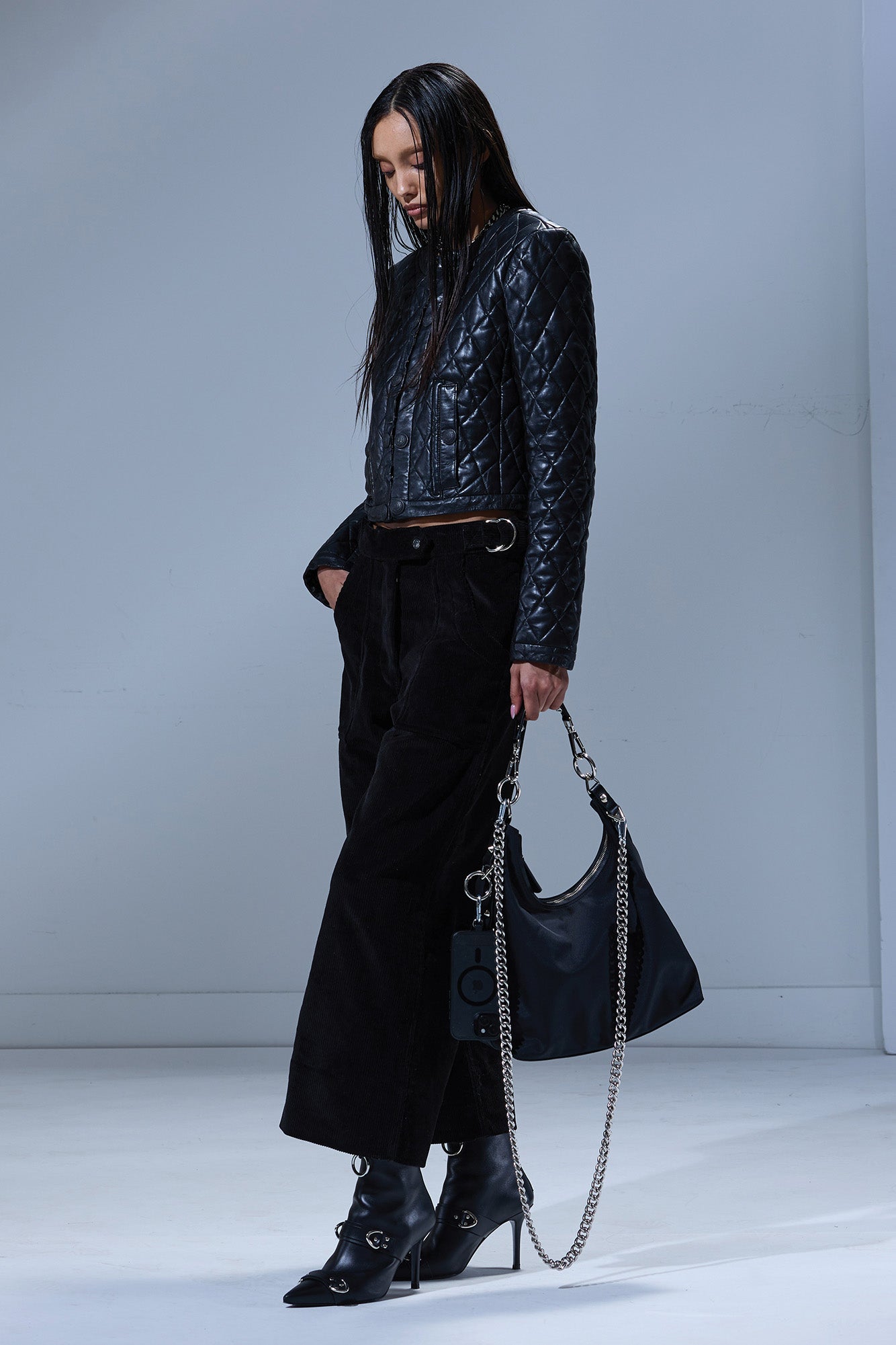 RELAXED CROPPED WORK PANT - BLACK - R13