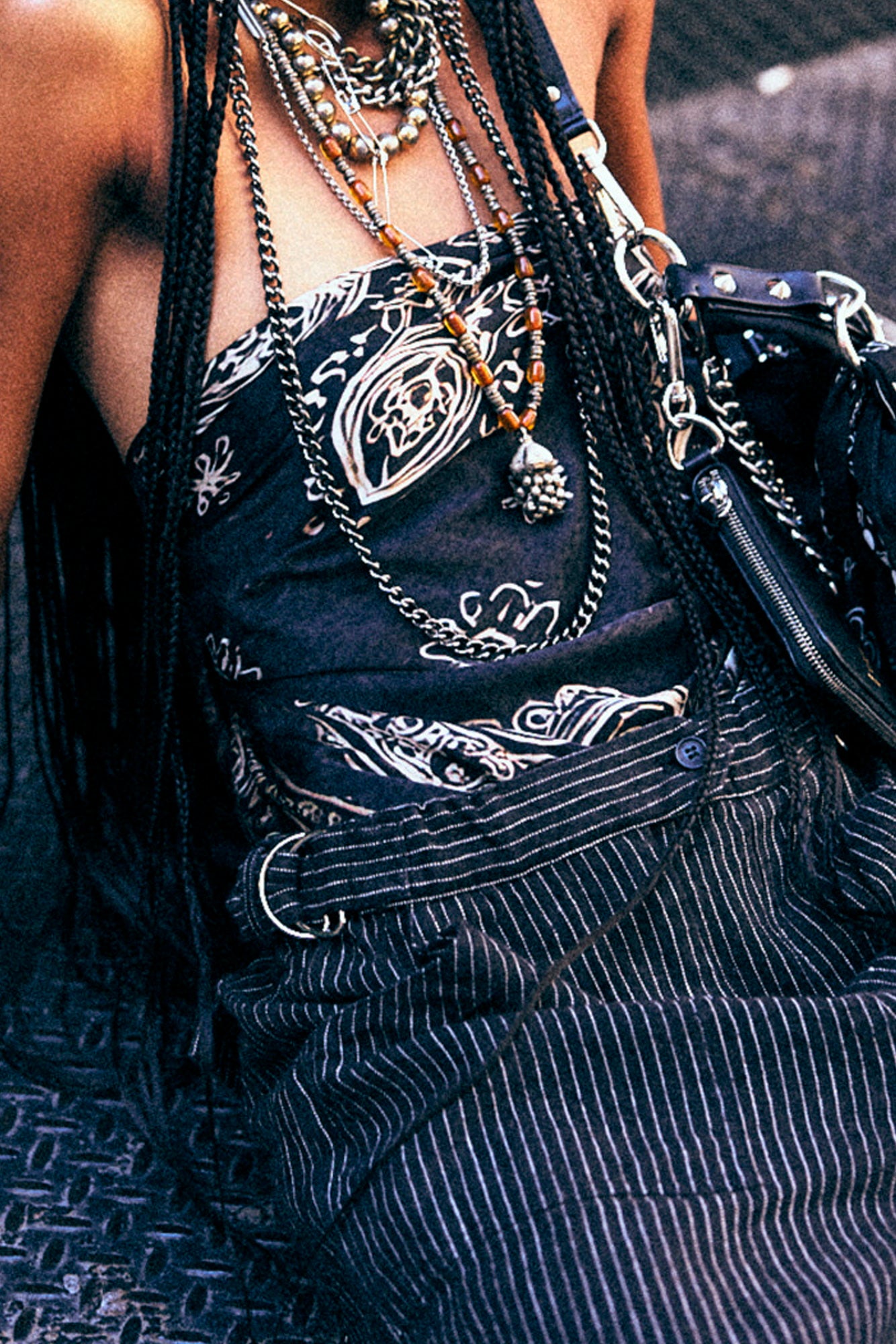 RELAXED CROPPED WORK PANT - BROWN STRIPE - R13