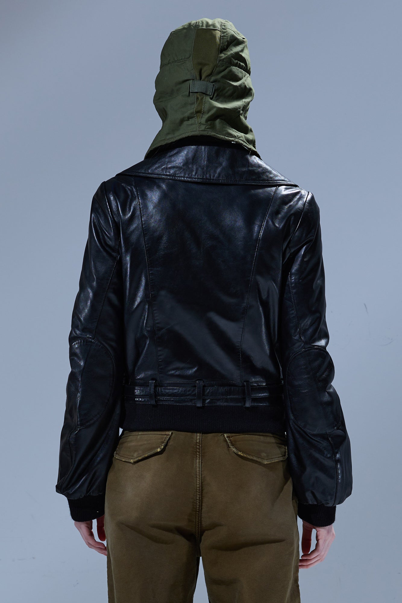 RELAXED LEATHER PEACOAT - BLACK - R13