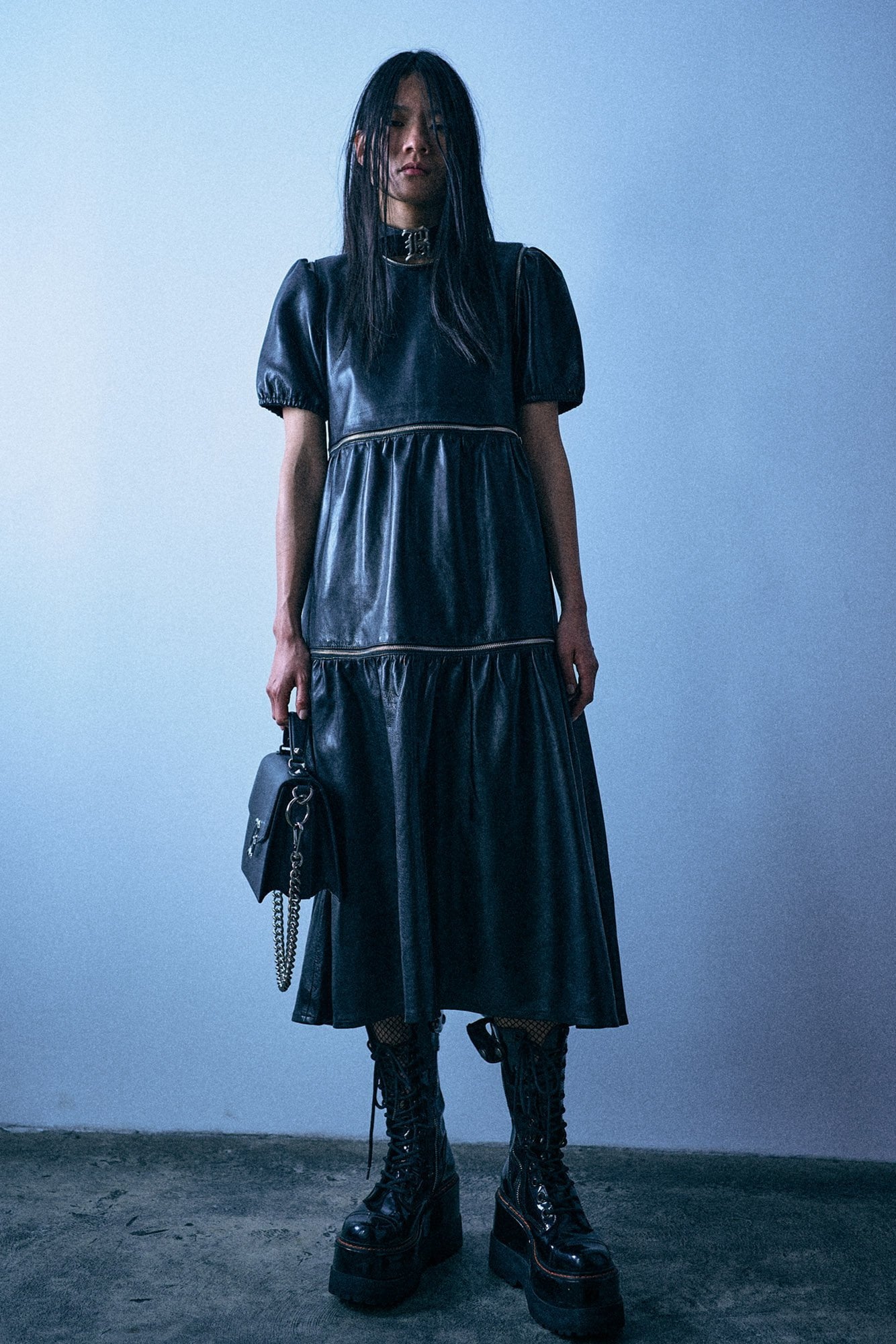 Relaxed Midi With Zipper Inserts - Black