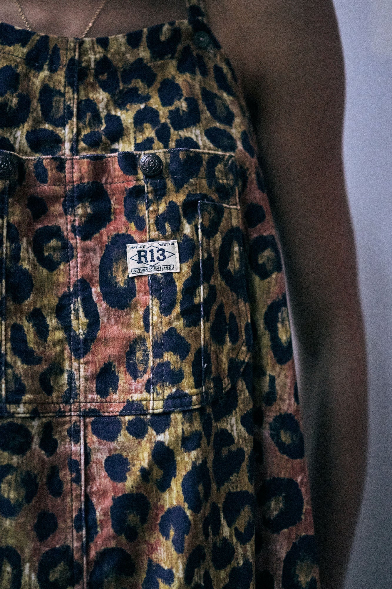 Relaxed Strappy Dress - Light Brown Pink Leopard - R13