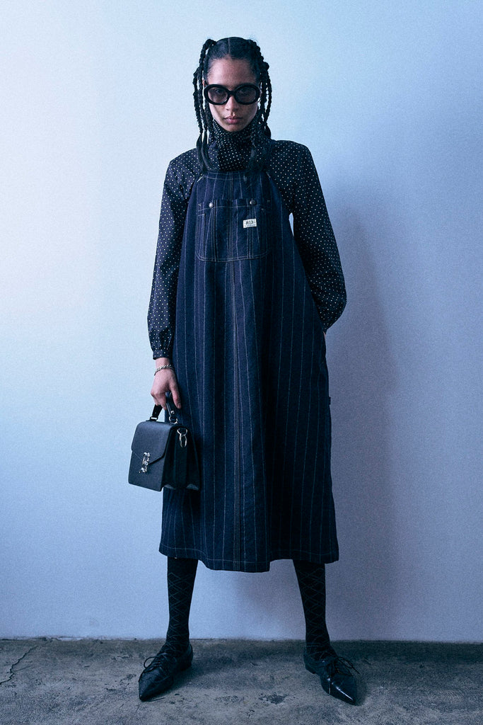 Relaxed Strappy Dress - Navy And White Stripe
