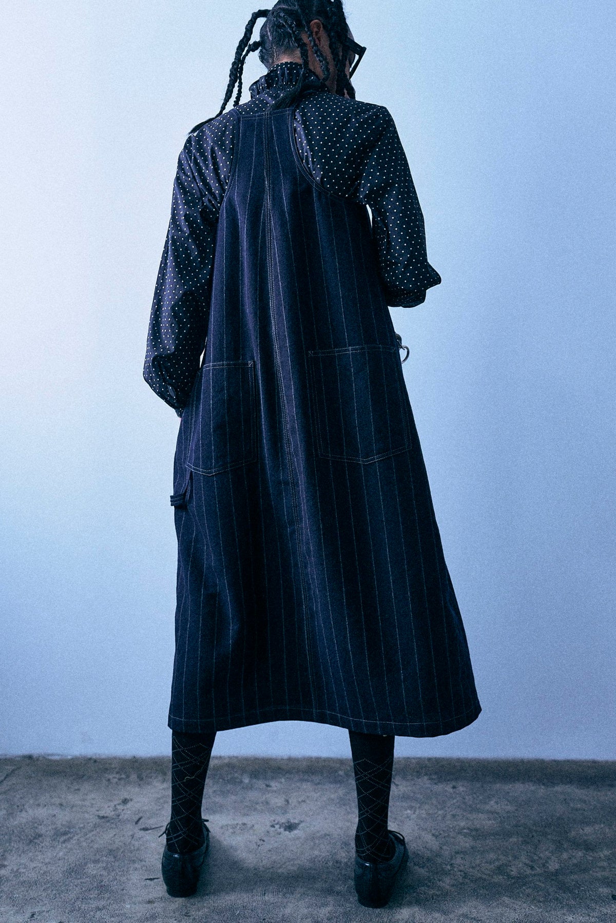 Relaxed Strappy Dress - Navy And White Stripe - R13