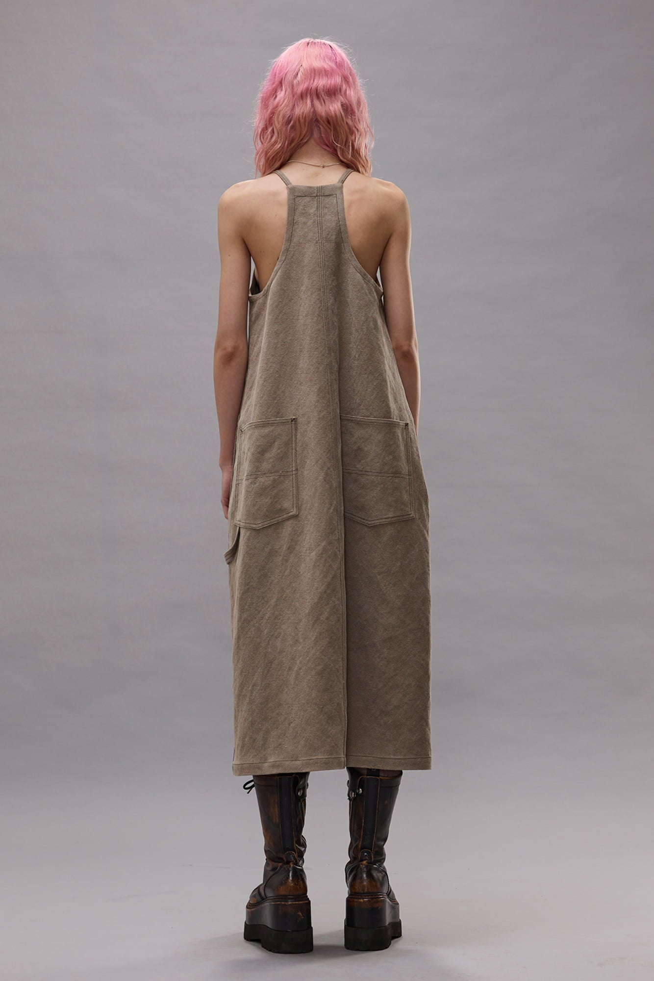 Relaxed Strappy Dress - Stone Grey - R13