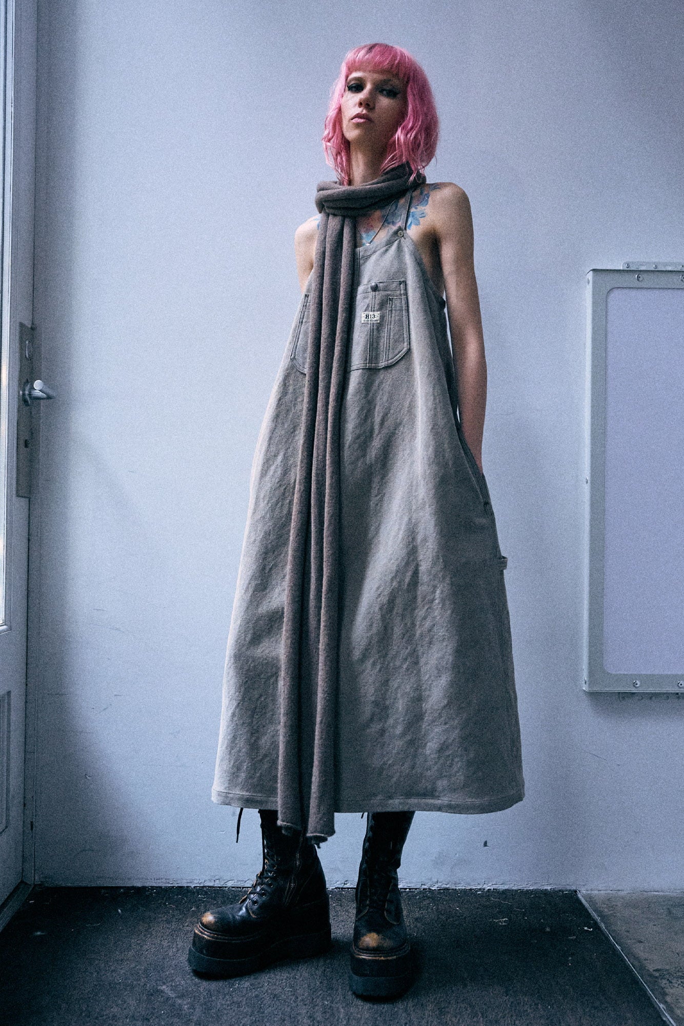 Relaxed Strappy Dress - Stone Grey - R13