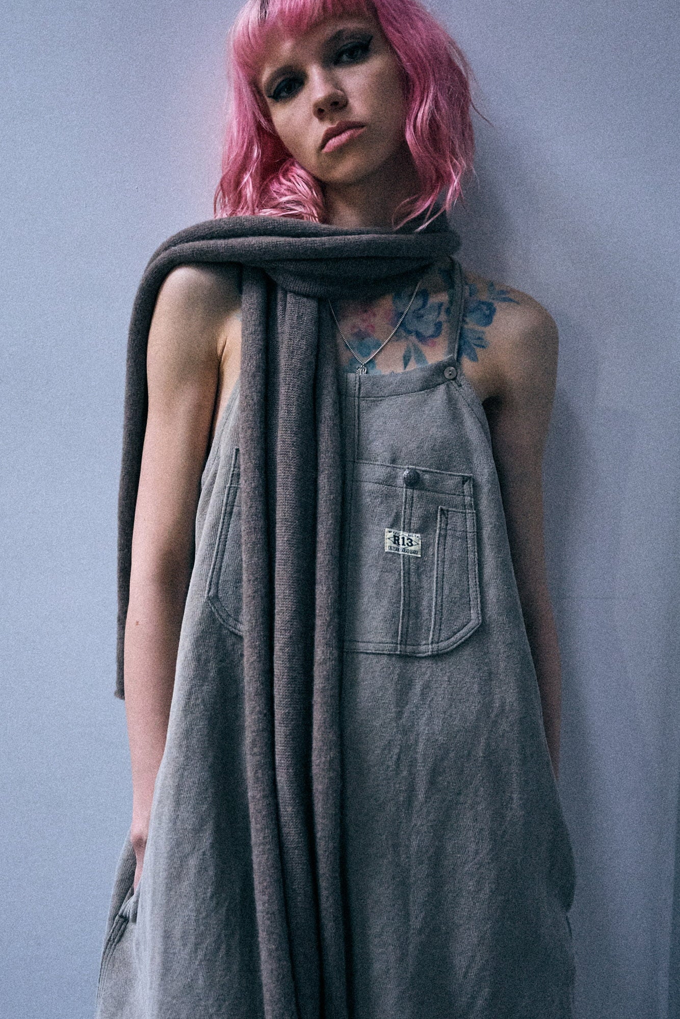 Relaxed Strappy Dress - Stone Grey - R13
