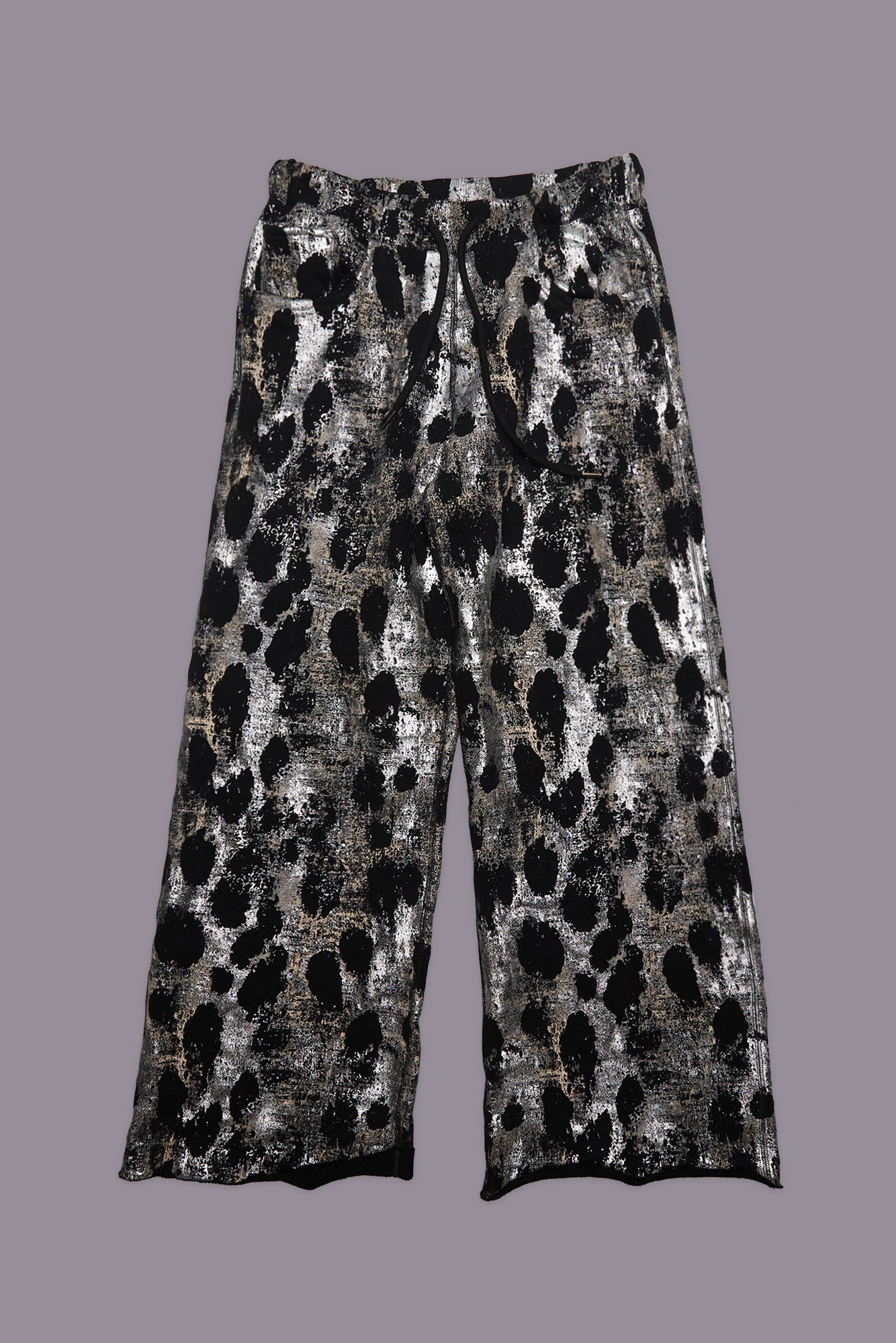 RELAXED SWEATPANT - SILVER LEOPARD ON BLACK - R13