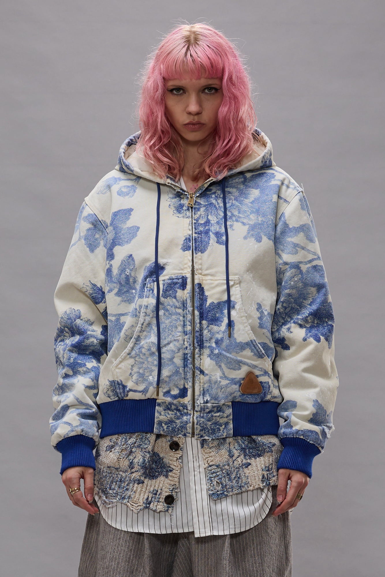 Relaxed Workwear Jacket - Washed Blue Floral - R13
