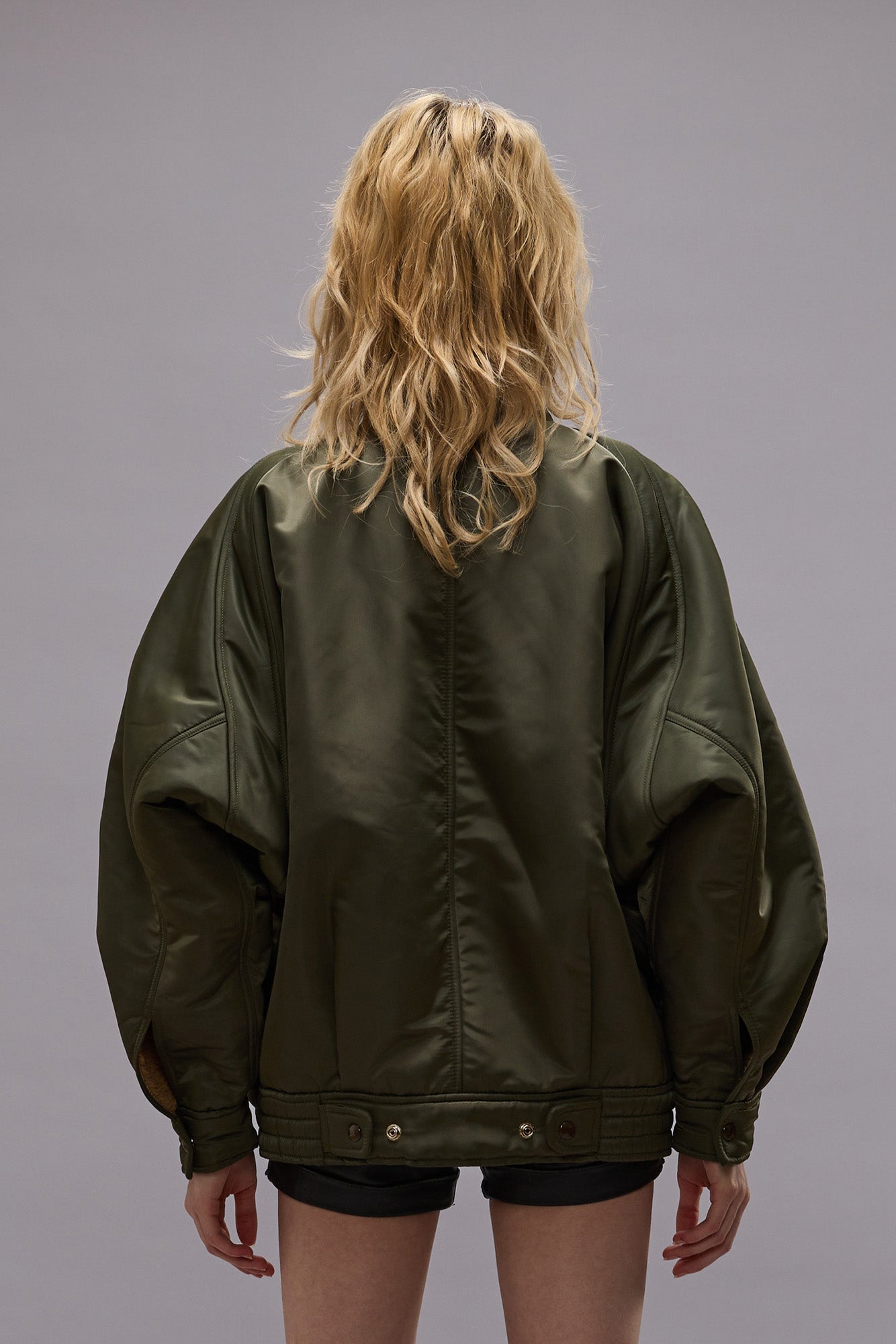 RIBBED FLIGHT BOMBER JACKET - OLIVE - R13