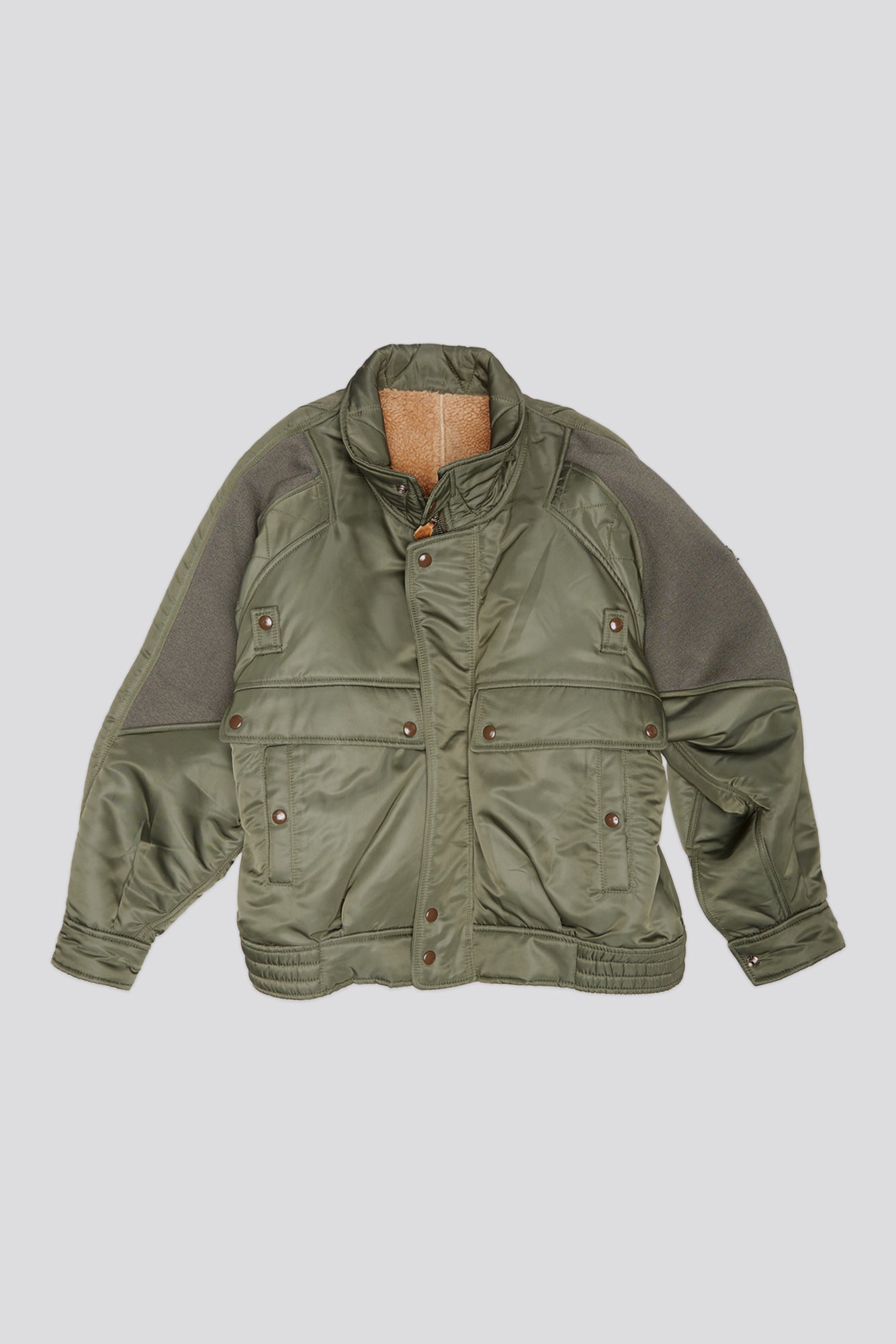 RIBBED FLIGHT BOMBER JACKET - OLIVE - R13